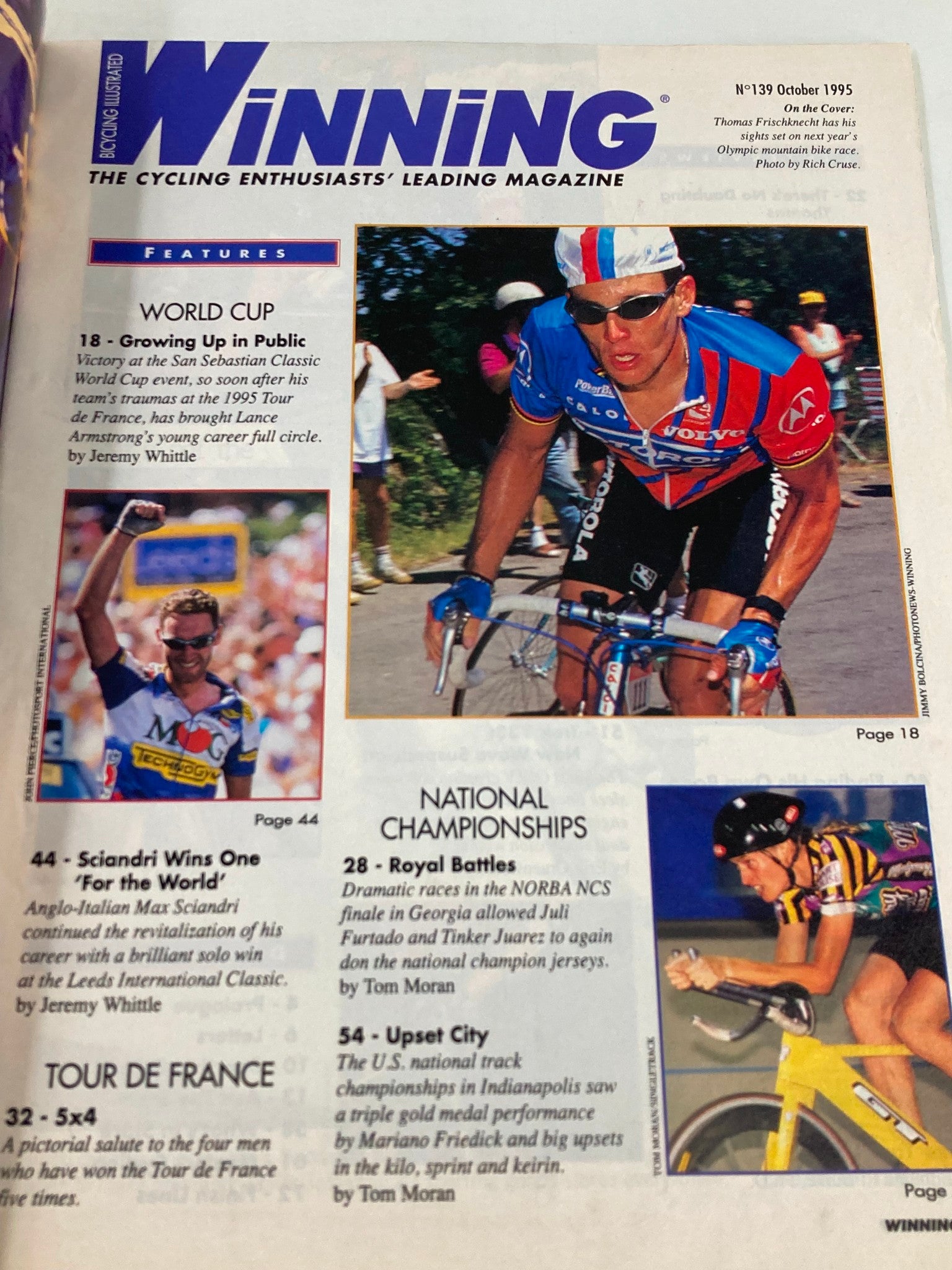 Winning Bicycle Racing Illustrated October 1995 No. 139 Thomas Frischknecht