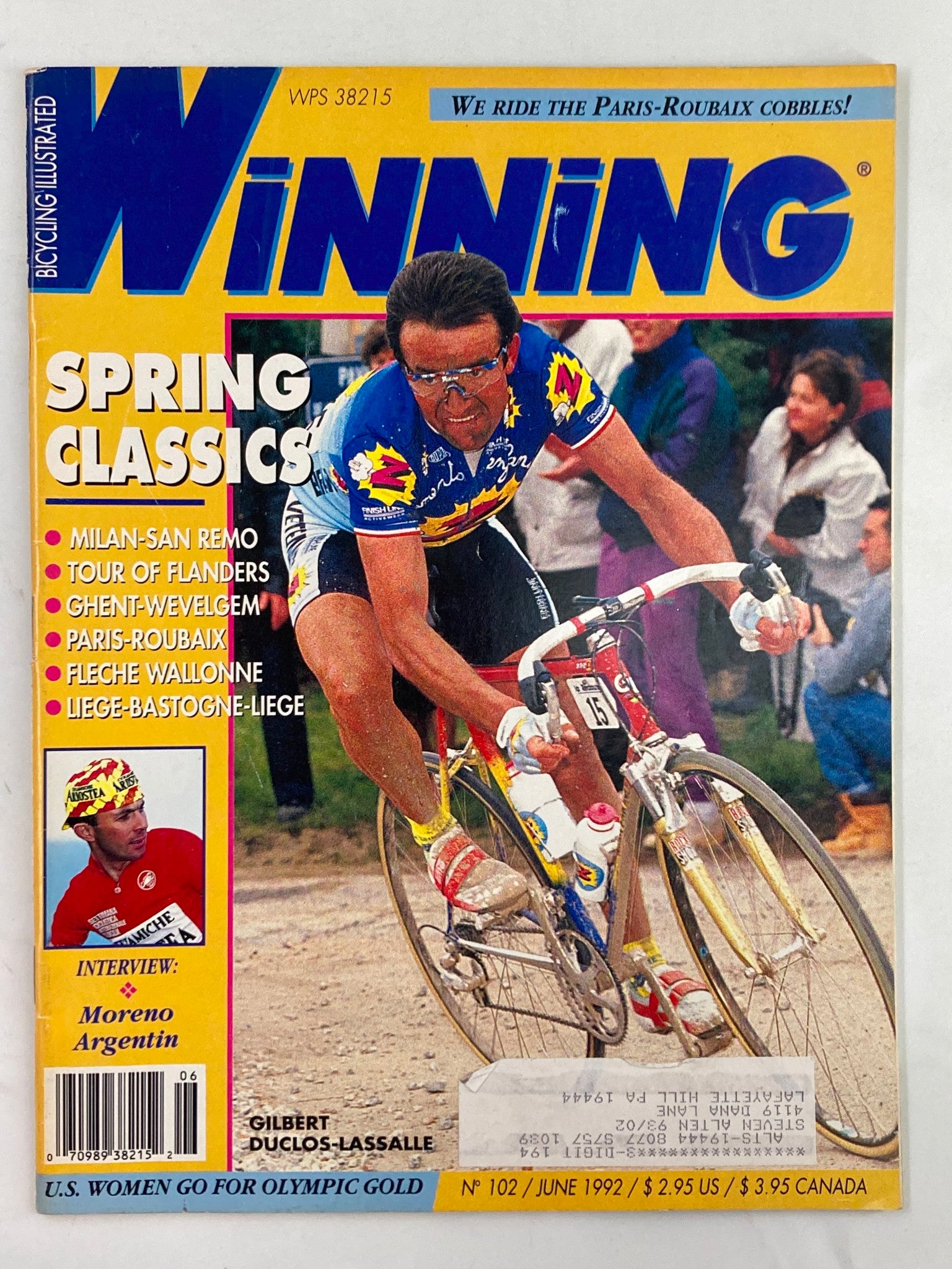 Winning Bicycle Racing Illustrated June 1992 No. 102 Gilbert Duclos-Lassalle