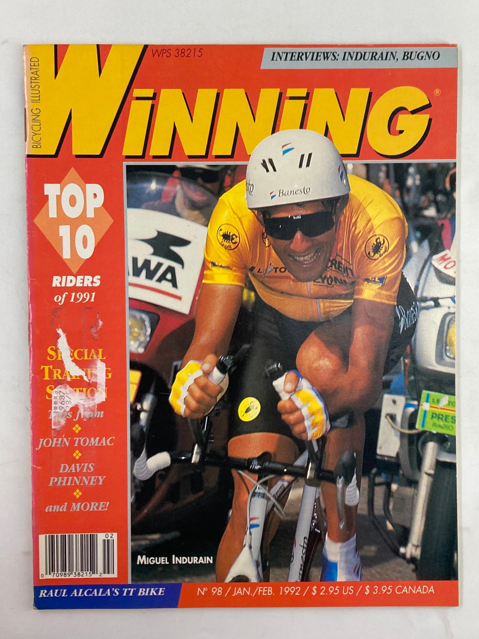 Winning Bicycle Racing Illustrated January 1992 No. 98 Miguel Indurain