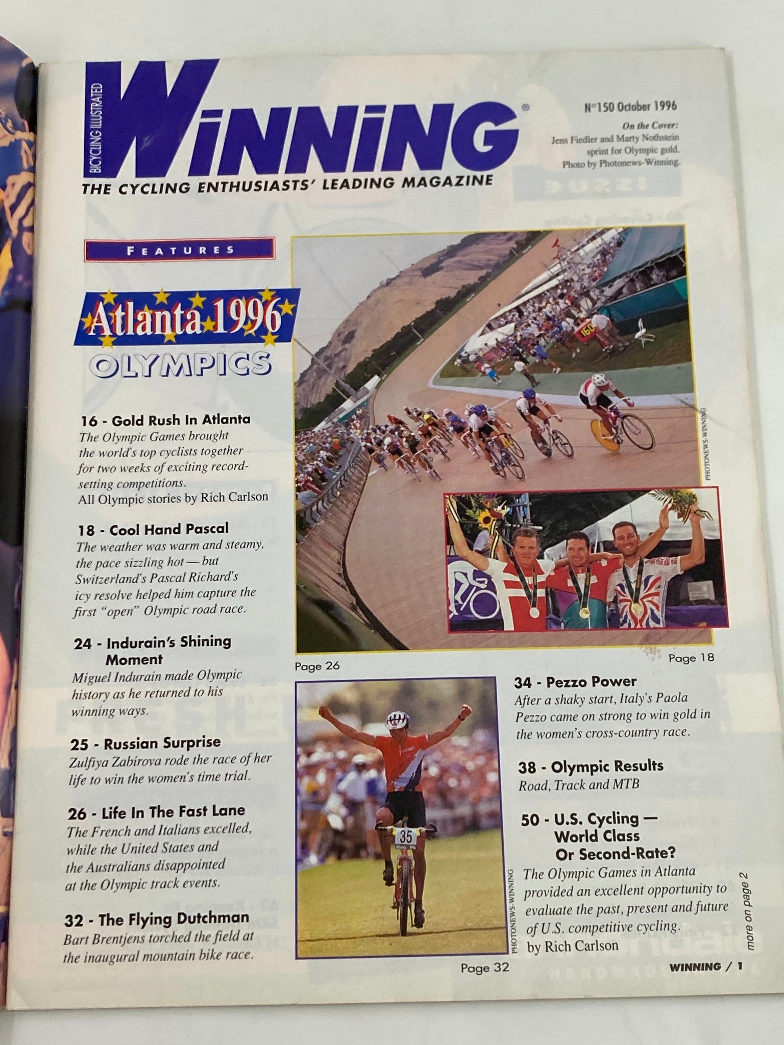 Winning Bicycle Racing Illustrated October 1996 No. 150 Jens Fiedler