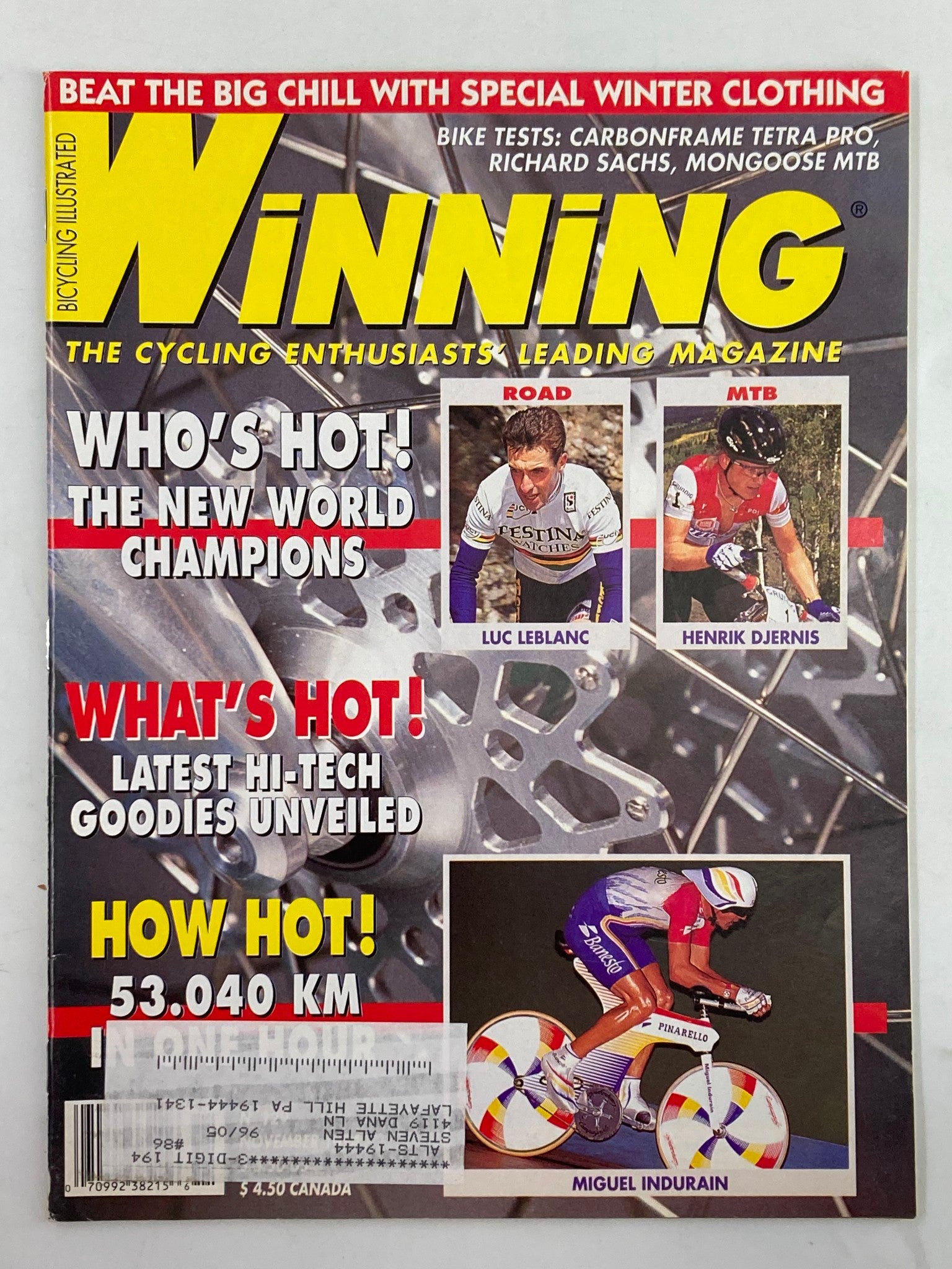 Winning Bicycle Racing Illustrated November 1994 No. 129 Henrik Djernis