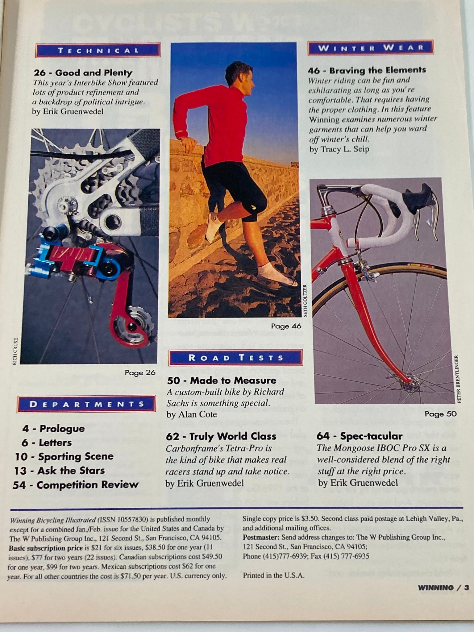 Winning Bicycle Racing Illustrated November 1994 No. 129 Henrik Djernis