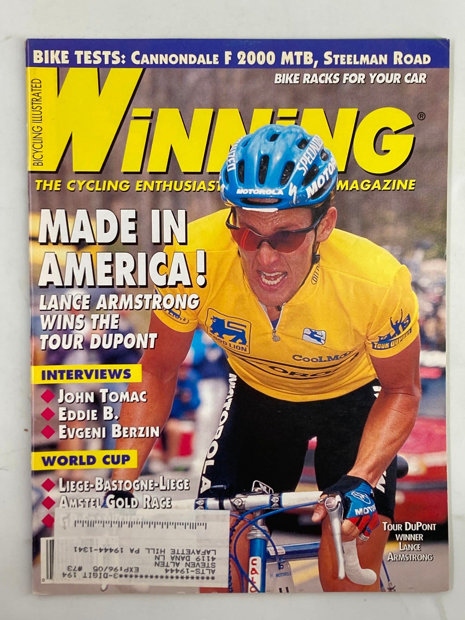 Winning Bicycle Racing Illustrated July 1995 No. 136 Lance Armstrong Tour DuPont