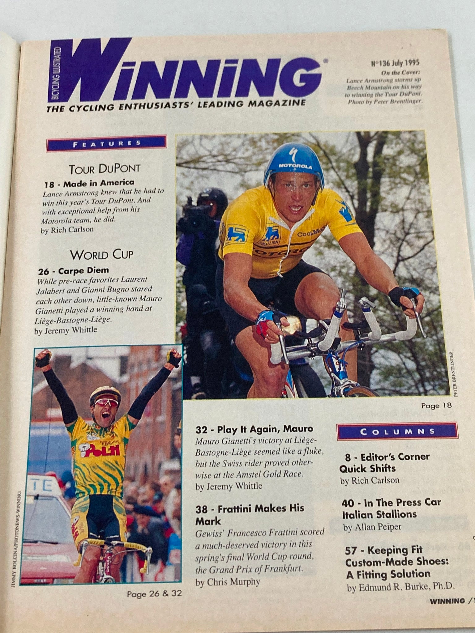 Winning Bicycle Racing Illustrated July 1995 No. 136 Lance Armstrong Tour DuPont