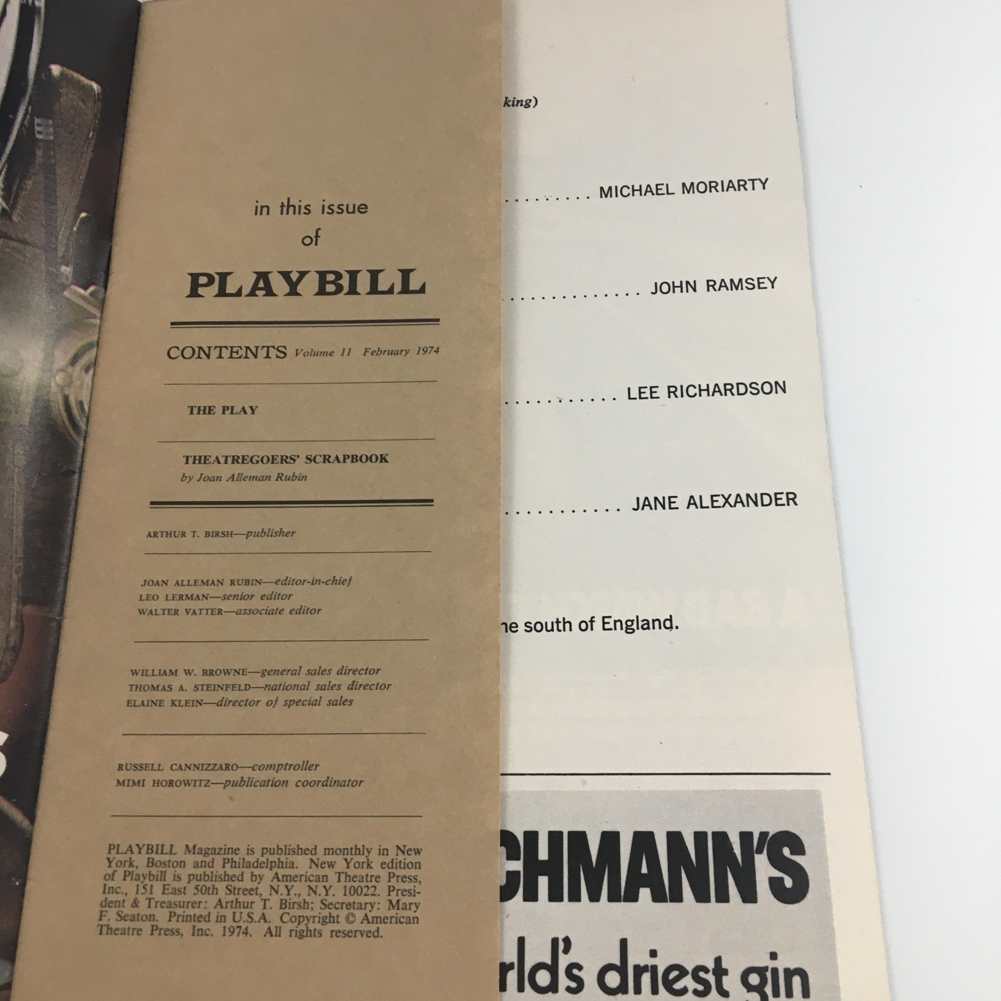 1974 Playbill Brooks Atkinson Theatre 'Find Your Way Home' Michael Moriarty