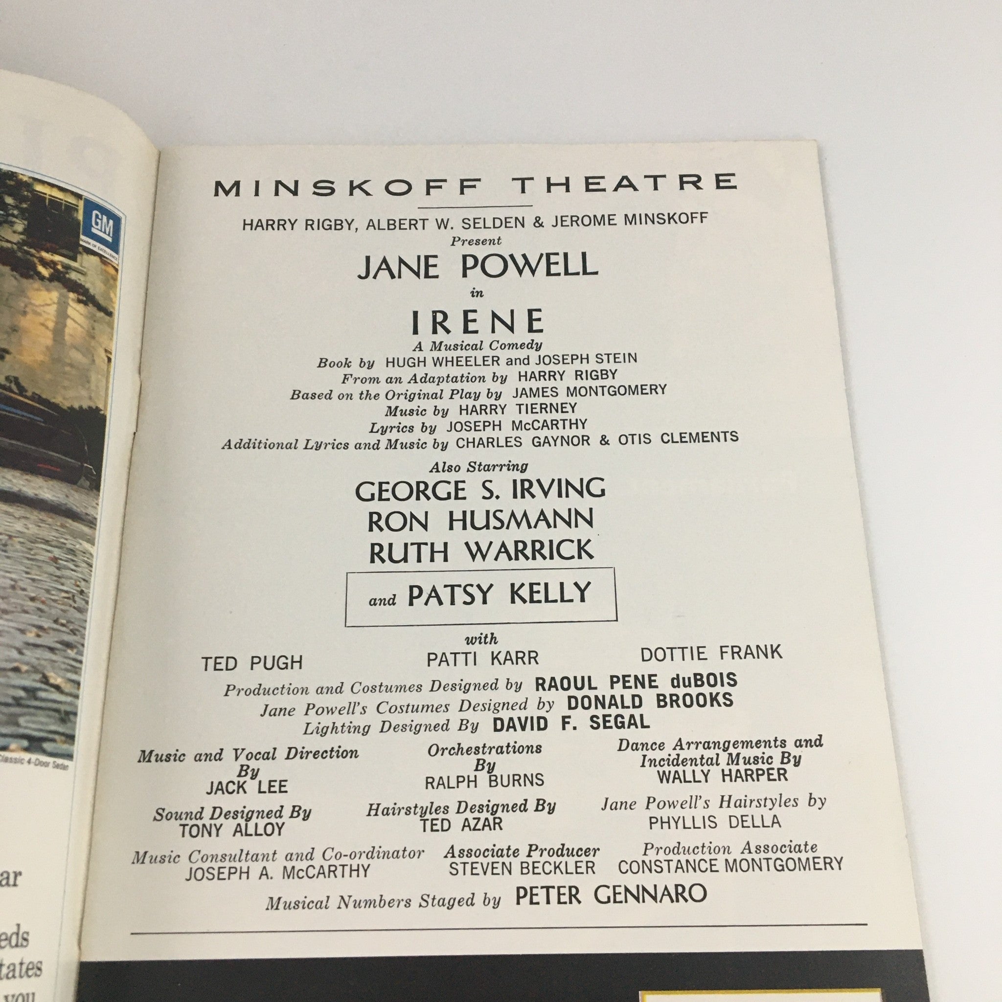 1974 Playbill Minskoff Theatre 'Irene' Jane Powell, Ted Paugh, Patti Karr