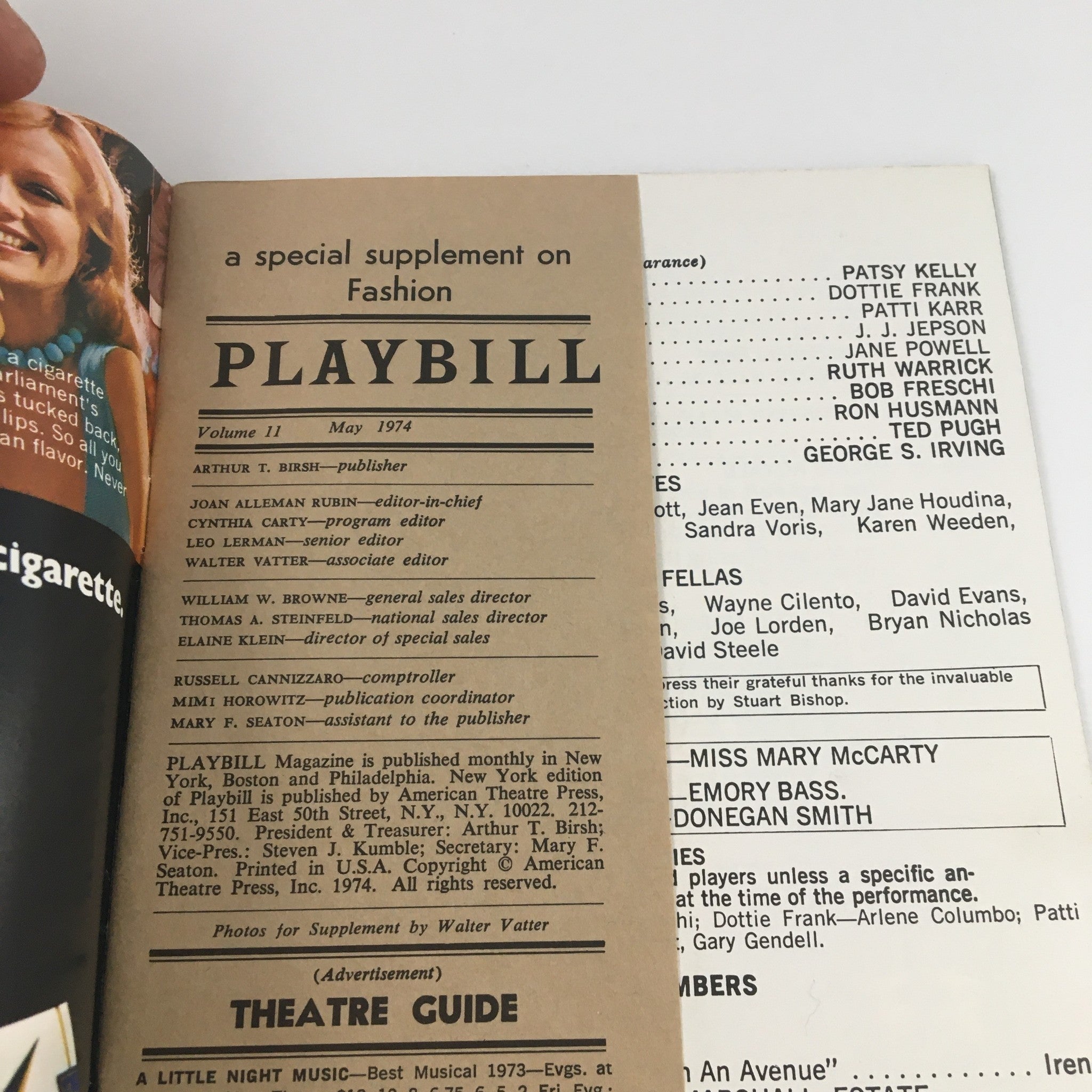 1974 Playbill Minskoff Theatre 'Irene' Jane Powell, Ted Paugh, Patti Karr