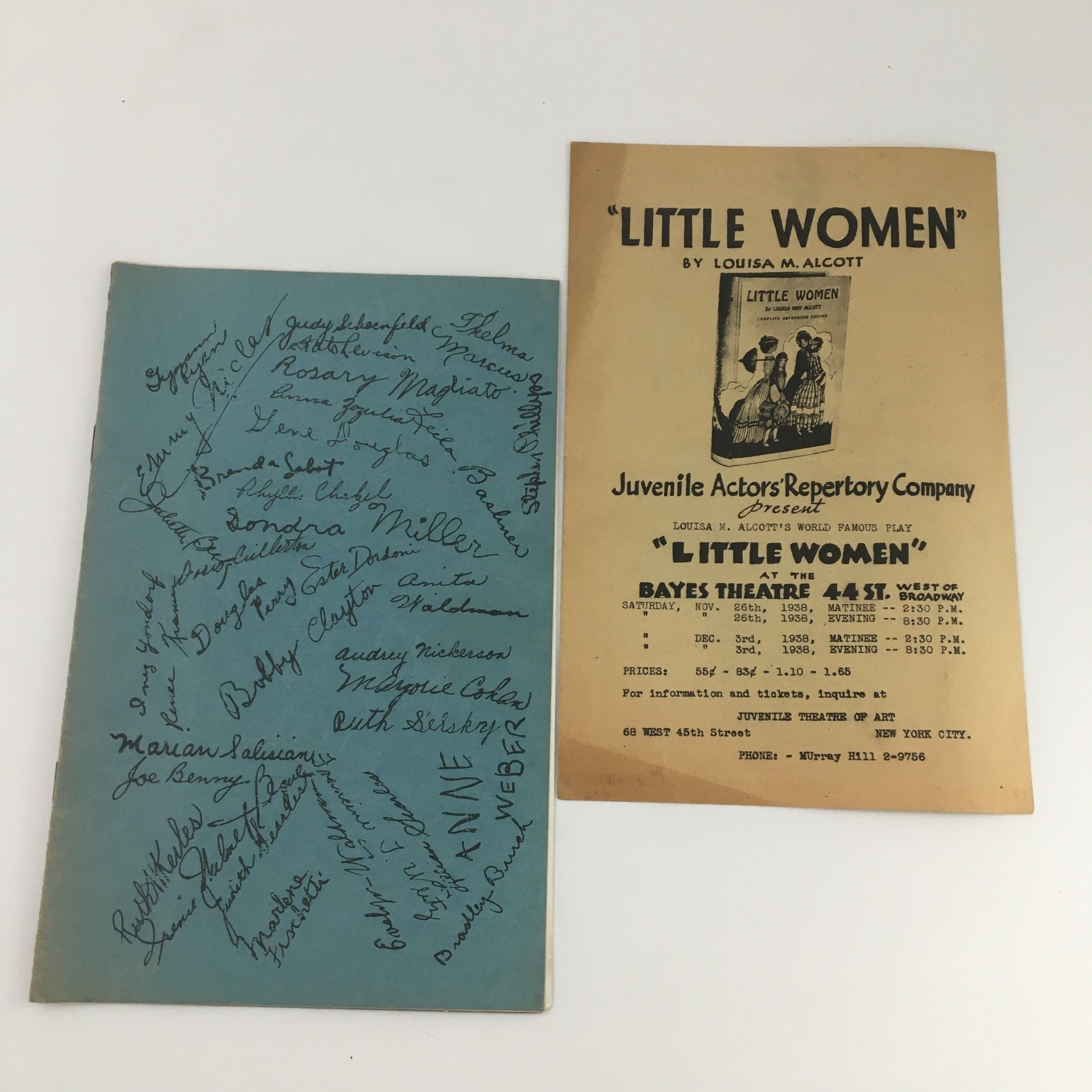 1938 Juvenile Actors' Repertory Company Bayes Theatre 44 St. 'Little Women'