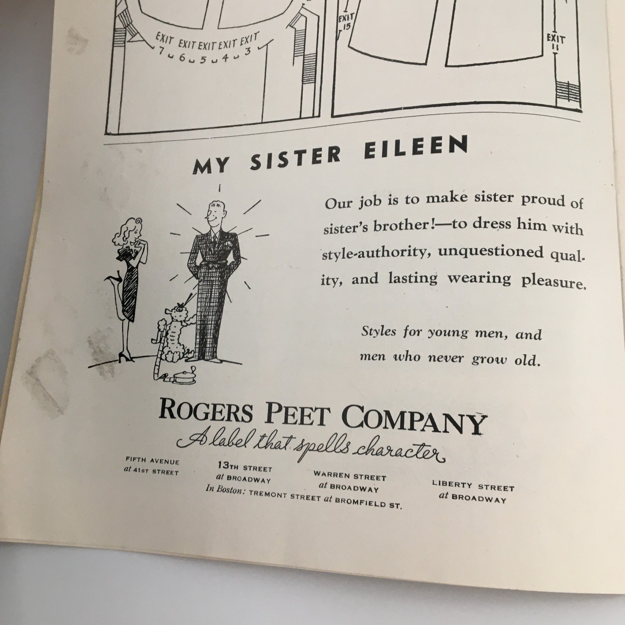 1942 Playbill Biltmore Theatre 'My Sister Eileen' Robert Bernard, Shirley Booth