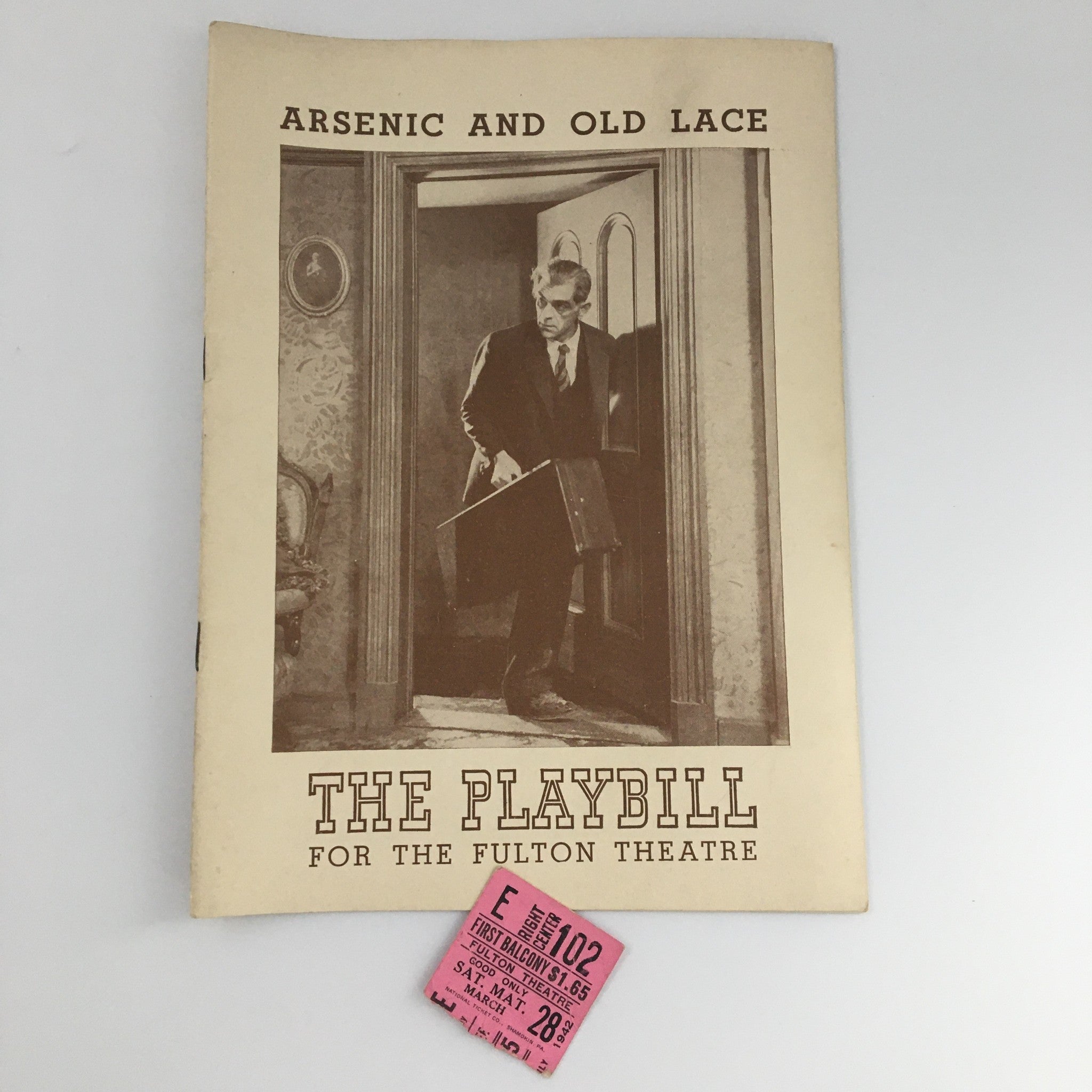 1942 Playbill Fulton Theatre 'Arsenic and Old Lace' Boris Karloff, Jean Adair