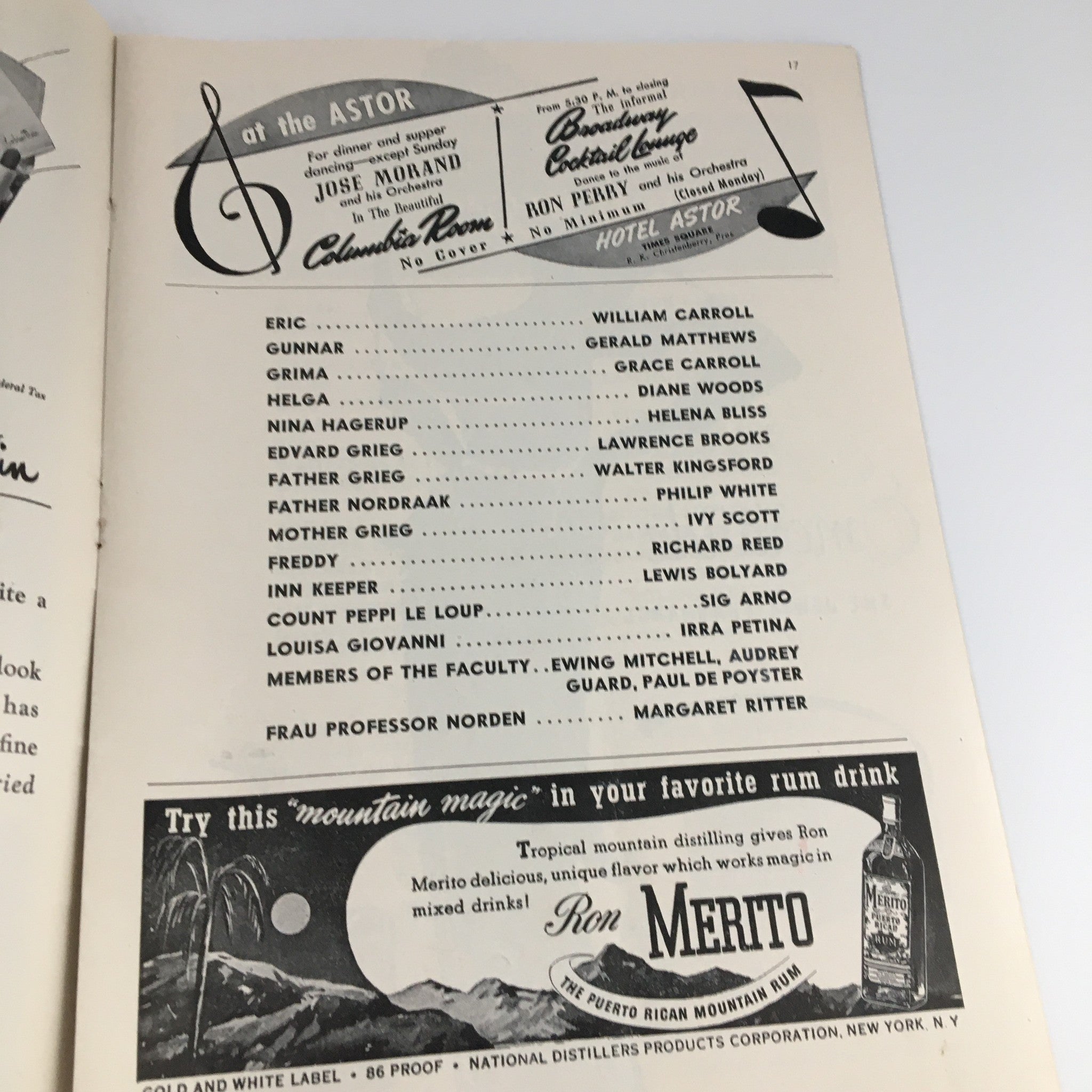 1945 Playbill The Imperial Theatre 'Song of Norway' Lawrence Brooks, Irra Petina