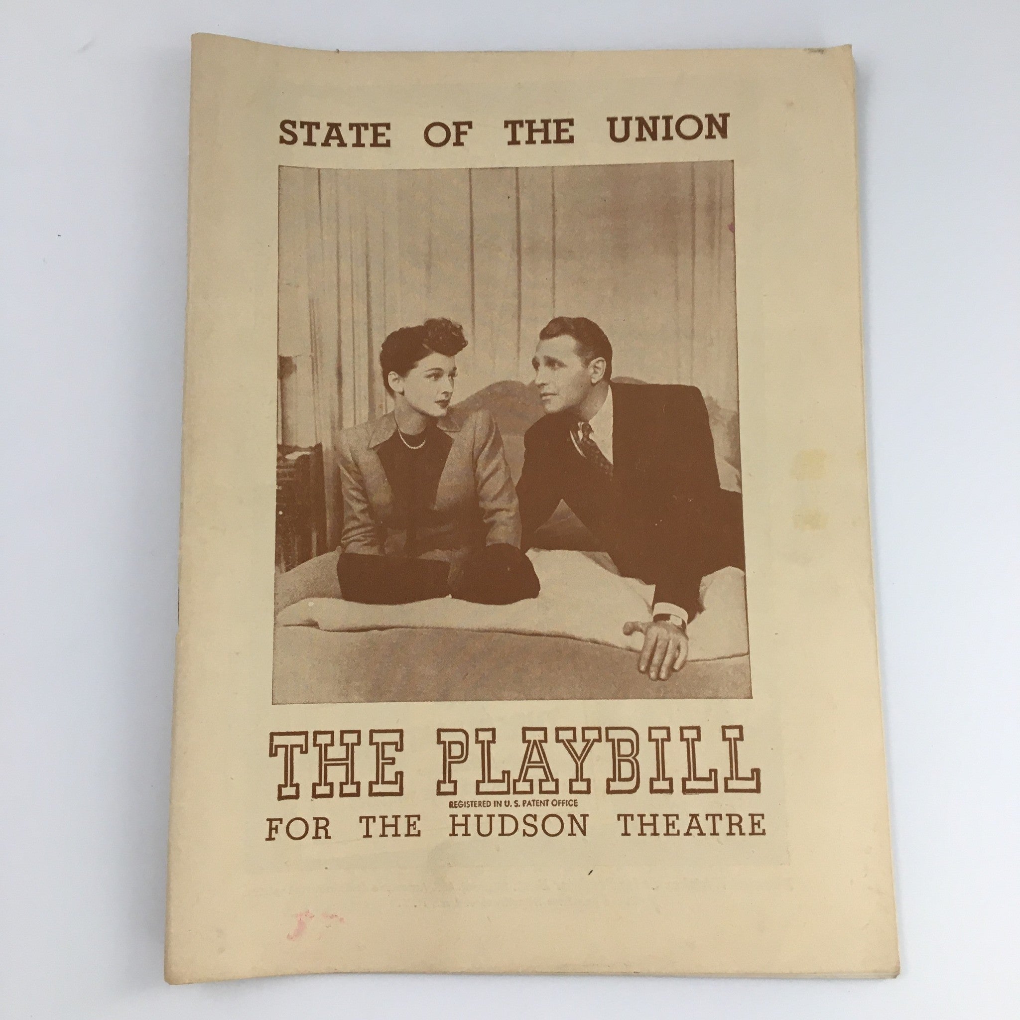 1946 Playbill Hudson Theatre 'State of the Union' Myron McCormick, Minor Watson