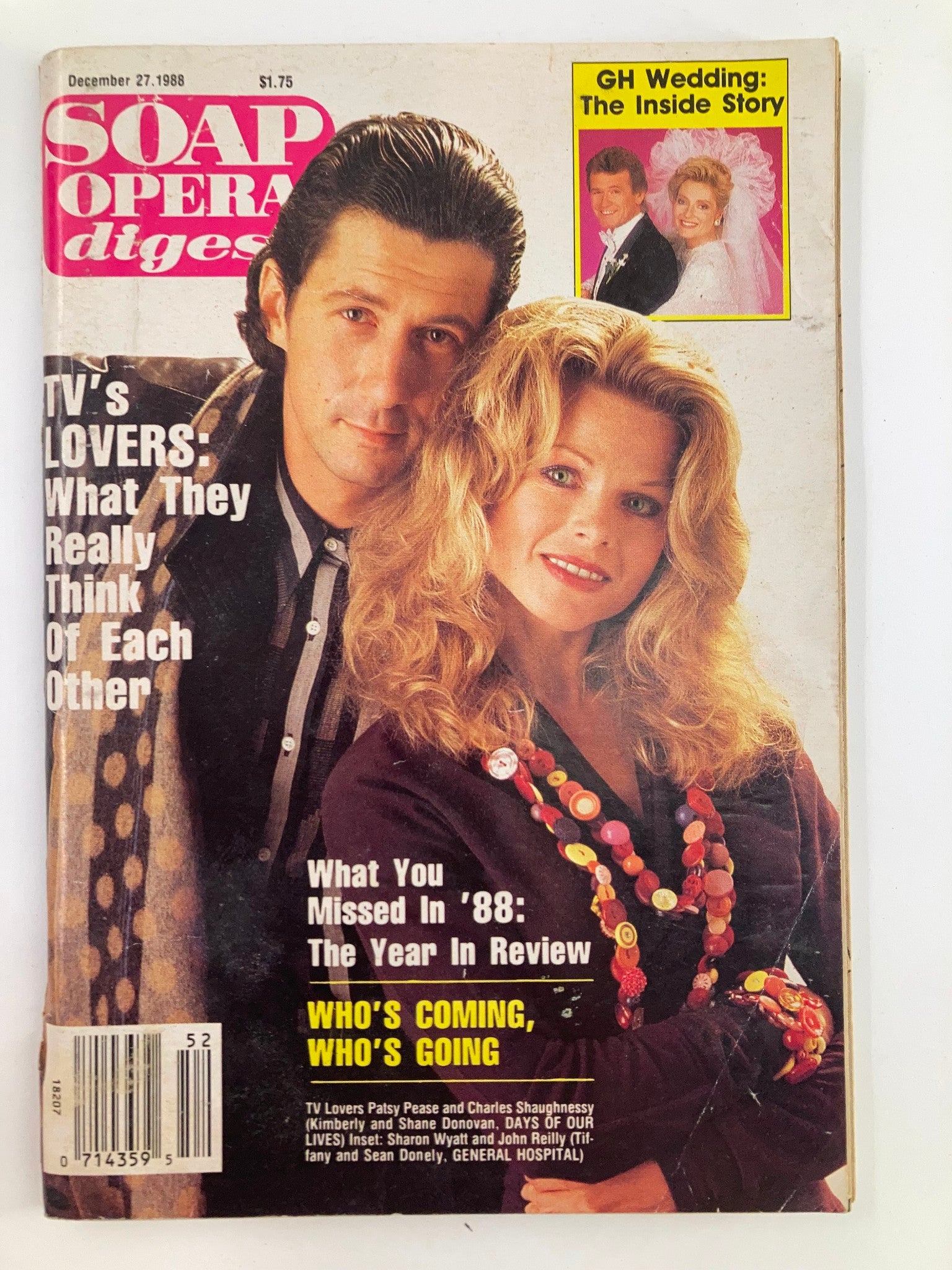 VTG Soap Opera Digest December 27 1988 Patsy Pease, Charles Shaughnessy No Label