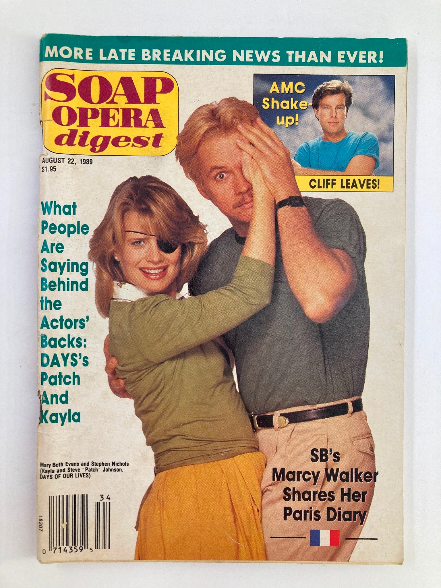 VTG Soap Opera Digest August 22 1989 Mary Beth Evans, Stephen Nichols No Label