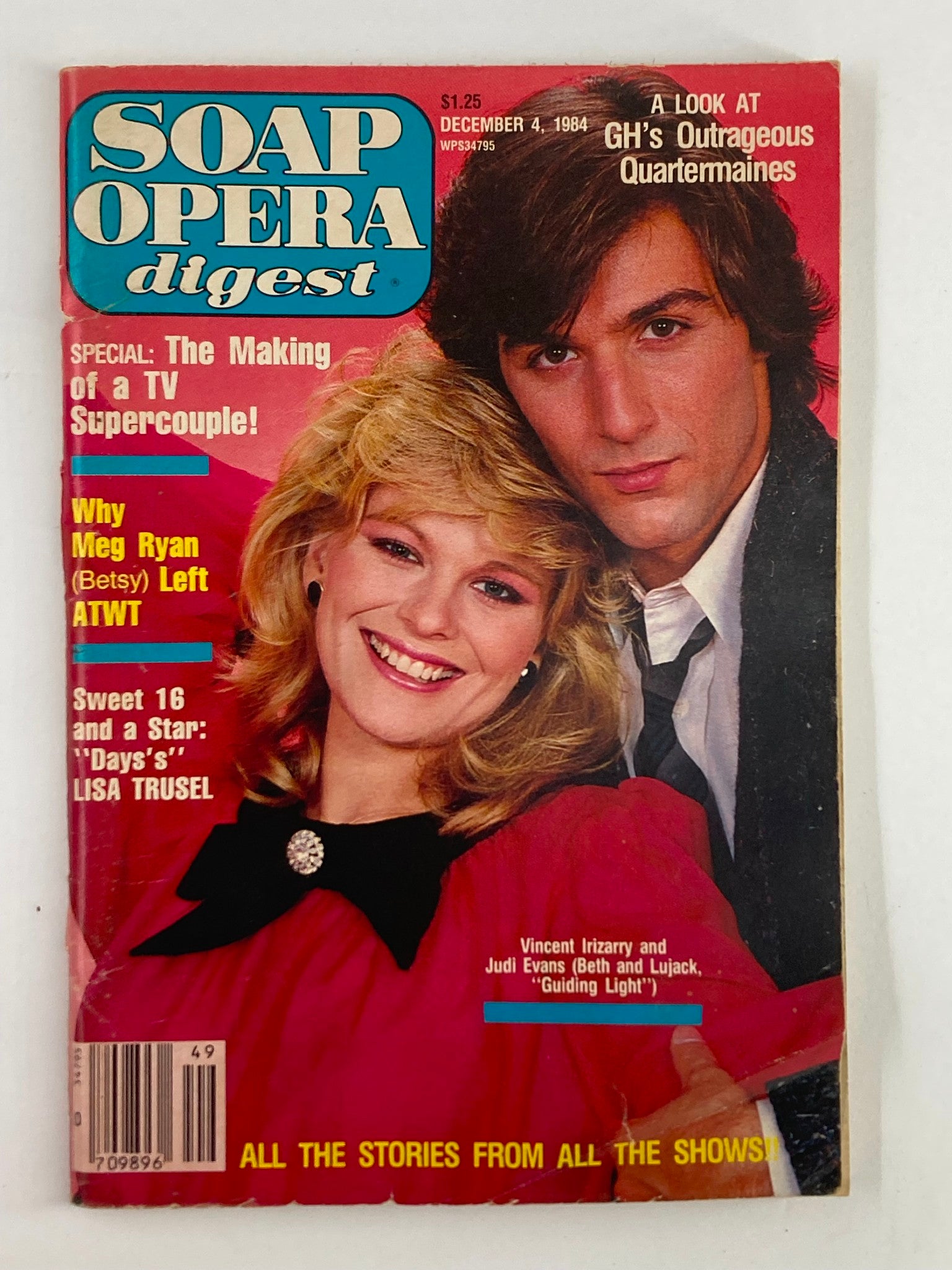 VTG Soap Opera Digest December 4 1984 Vincent Irizarry & Judi Evans No Label