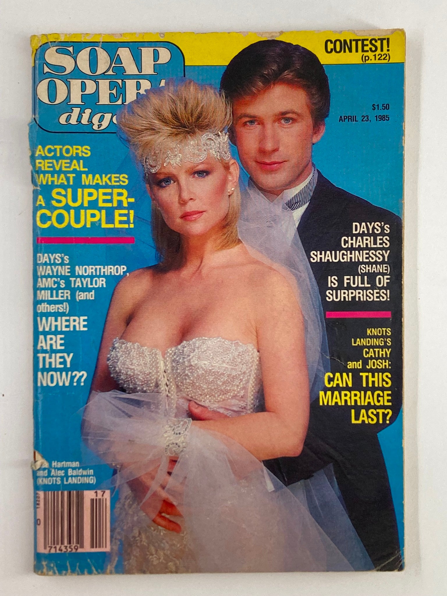 VTG Soap Opera Digest April 23 1985 Lisa Hartman and Alec Baldwin No Label