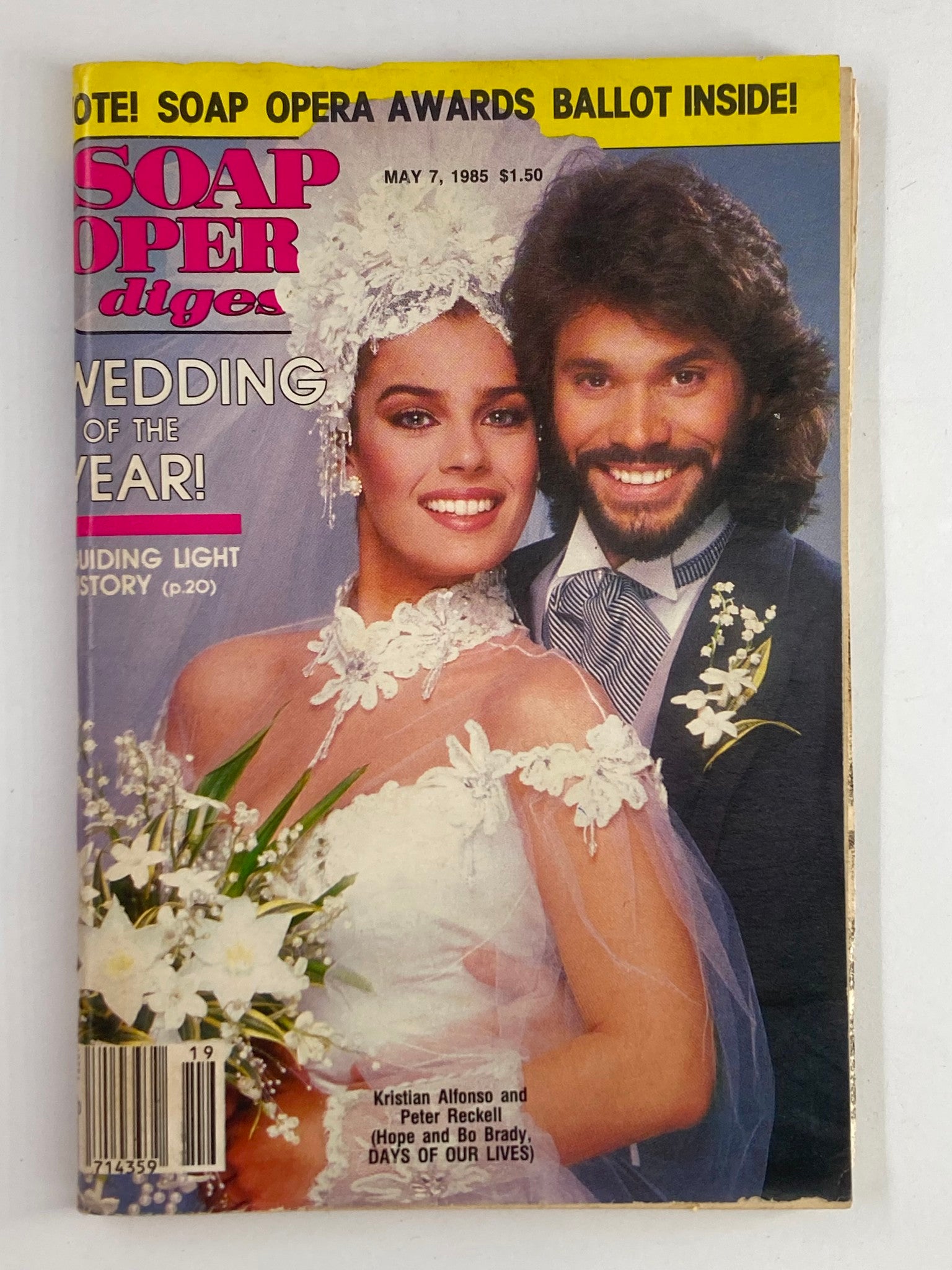 VTG Soap Opera Digest May 7 1985 Kristian Alfonso & Peter Reckell No Label