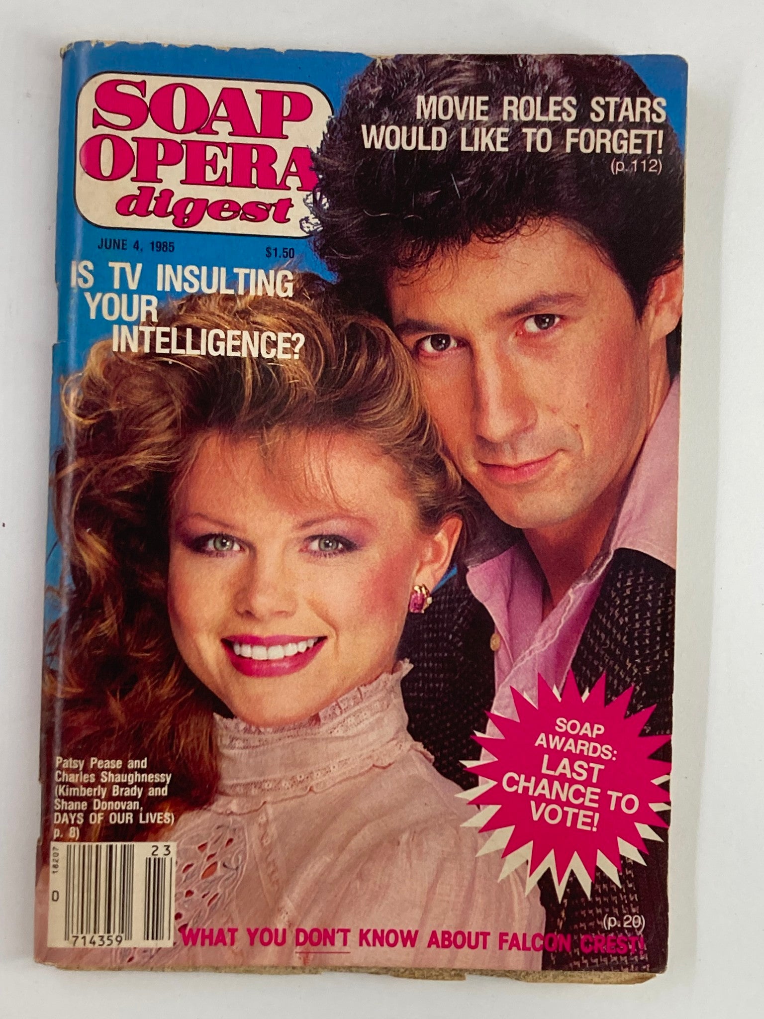 VTG Soap Opera Digest June 4 1985 Patsy Pease & Charles Shaughnessy No Label