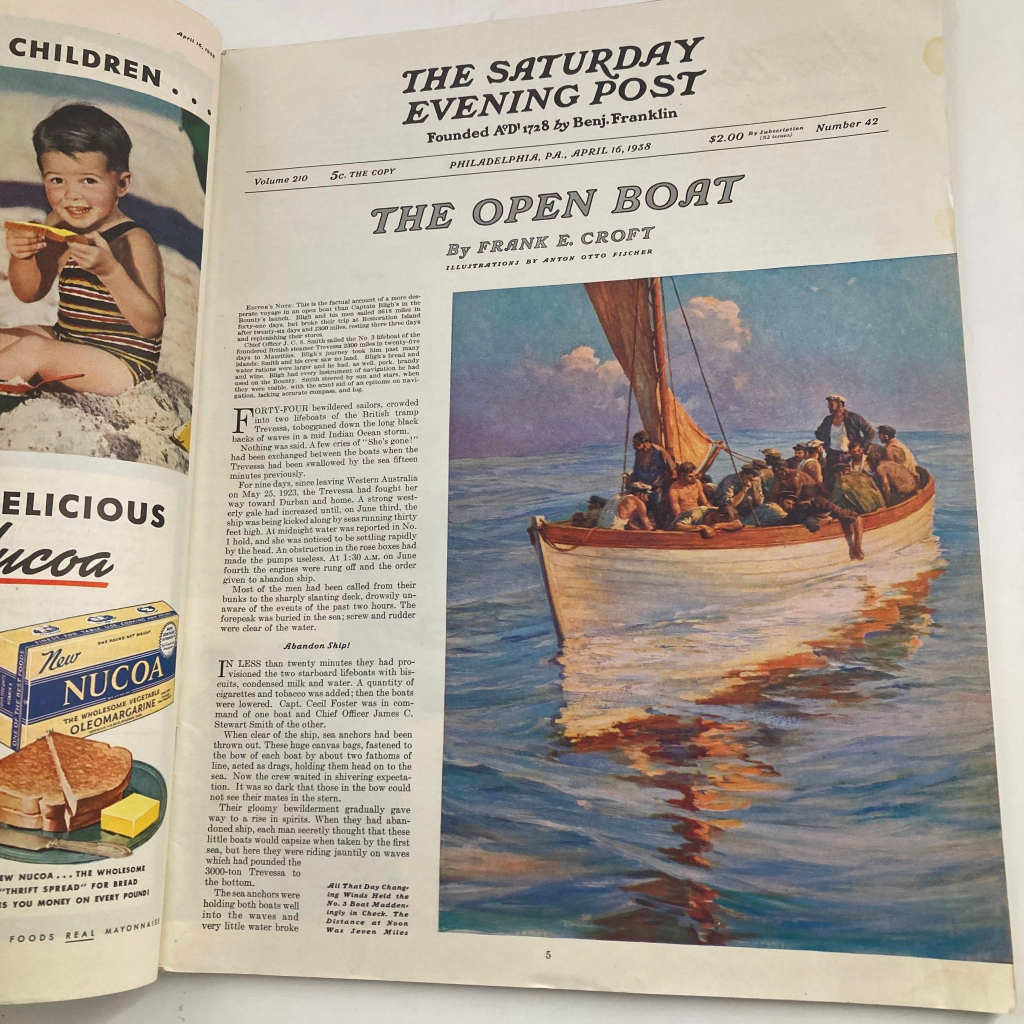 The Saturday Evening Post Magazine April 16 1938 The Writing in The Sky