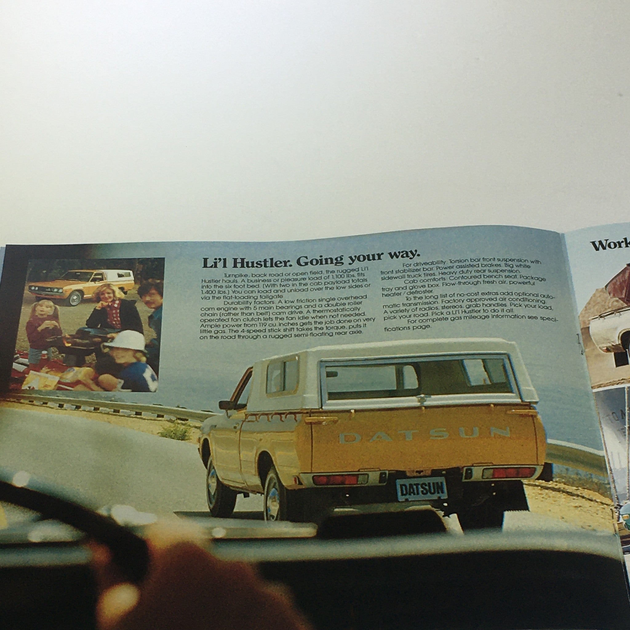 Vintage 1976 Datsun 600 Lil' Hustlers 4-Speed Stick Shift Car Catalog Brochure