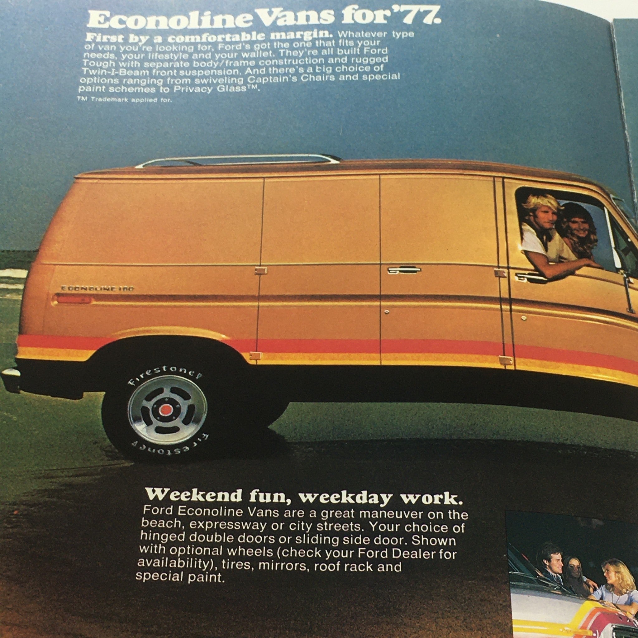 1977 Ford Ecoline Vans Deluxe Tu-Tone FDT-7714 USA Car Auto Catalog Brochure