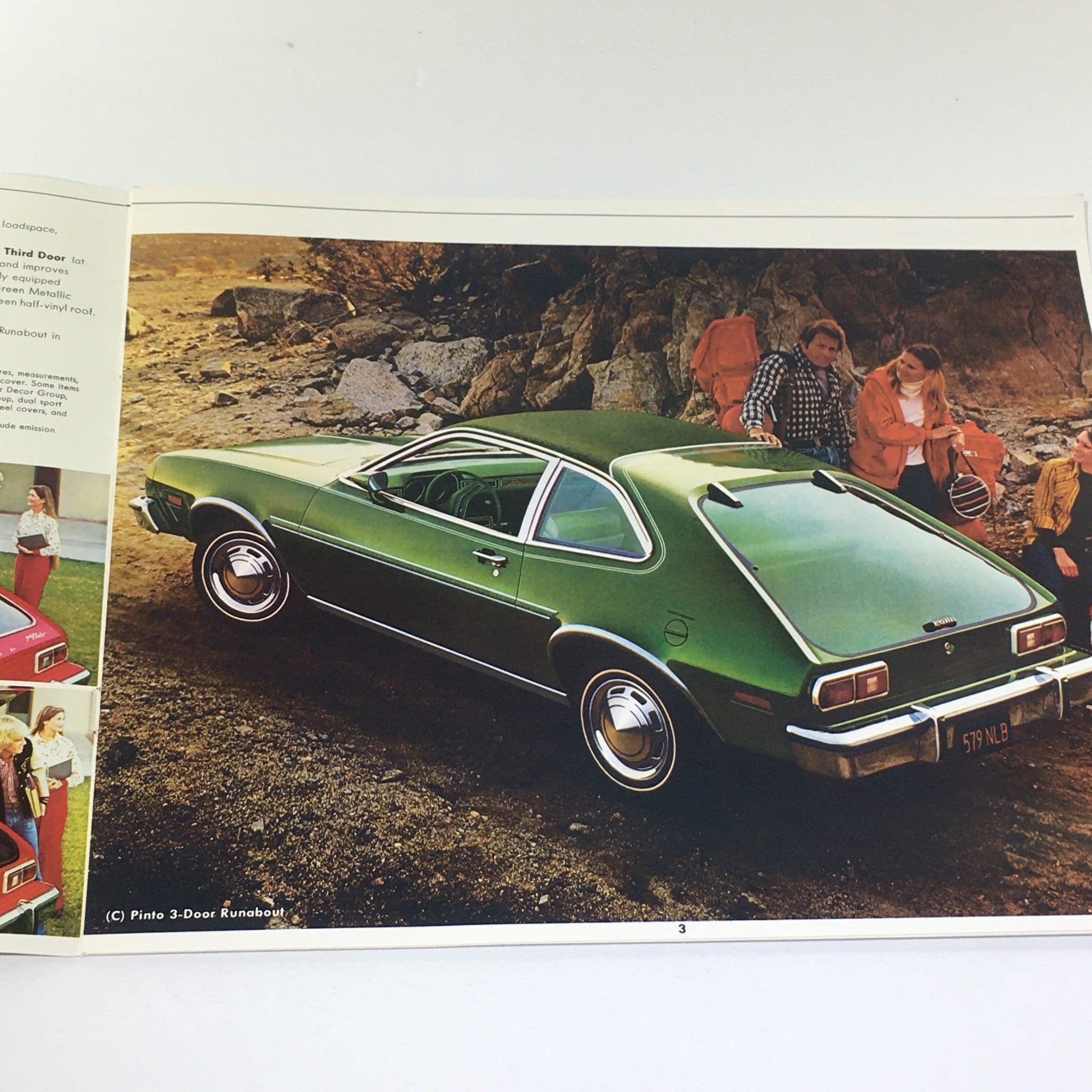 Vintage 1977 Ford Pinto 3-Door Runabout 2.3 Liter 4-Cylinder Engine Car Brochure