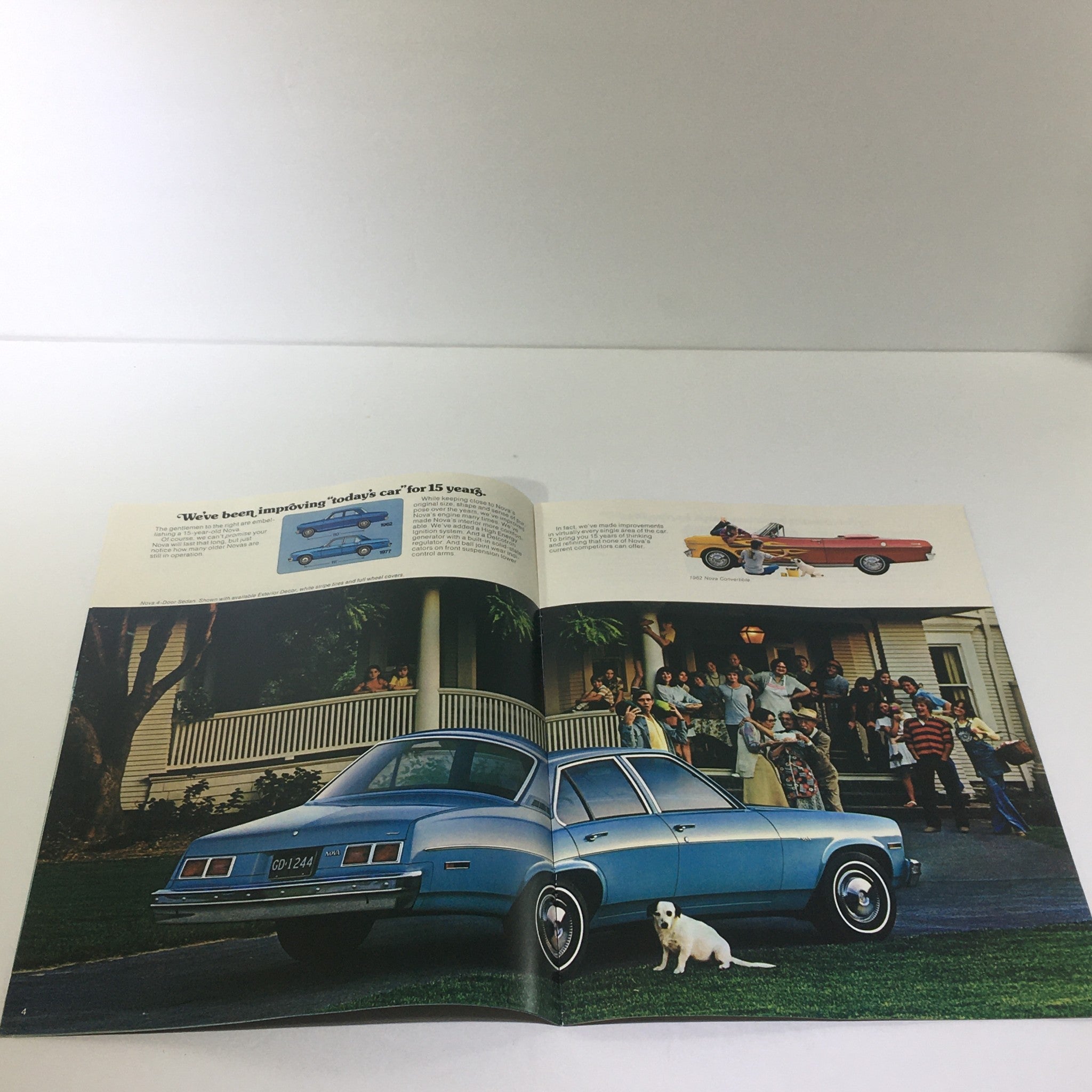 Vintage 1977 Nova Chevrolet 4-Door Hardtop 350-4 V-8 Engine Car Catalog Brochure