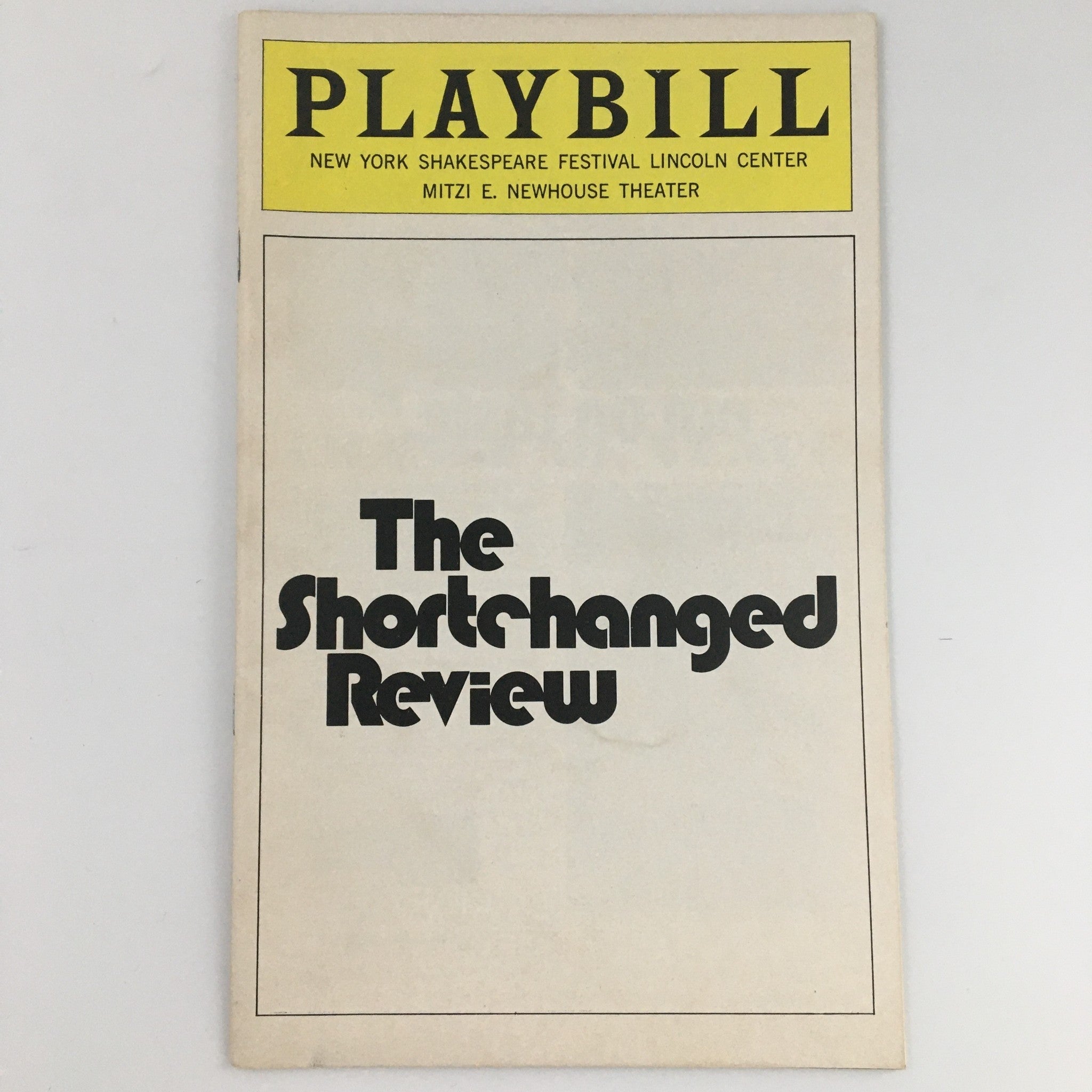 1976 Playbill Mitzi E. Newhouse Theater 'The Shortchanged Review' Michael Moody