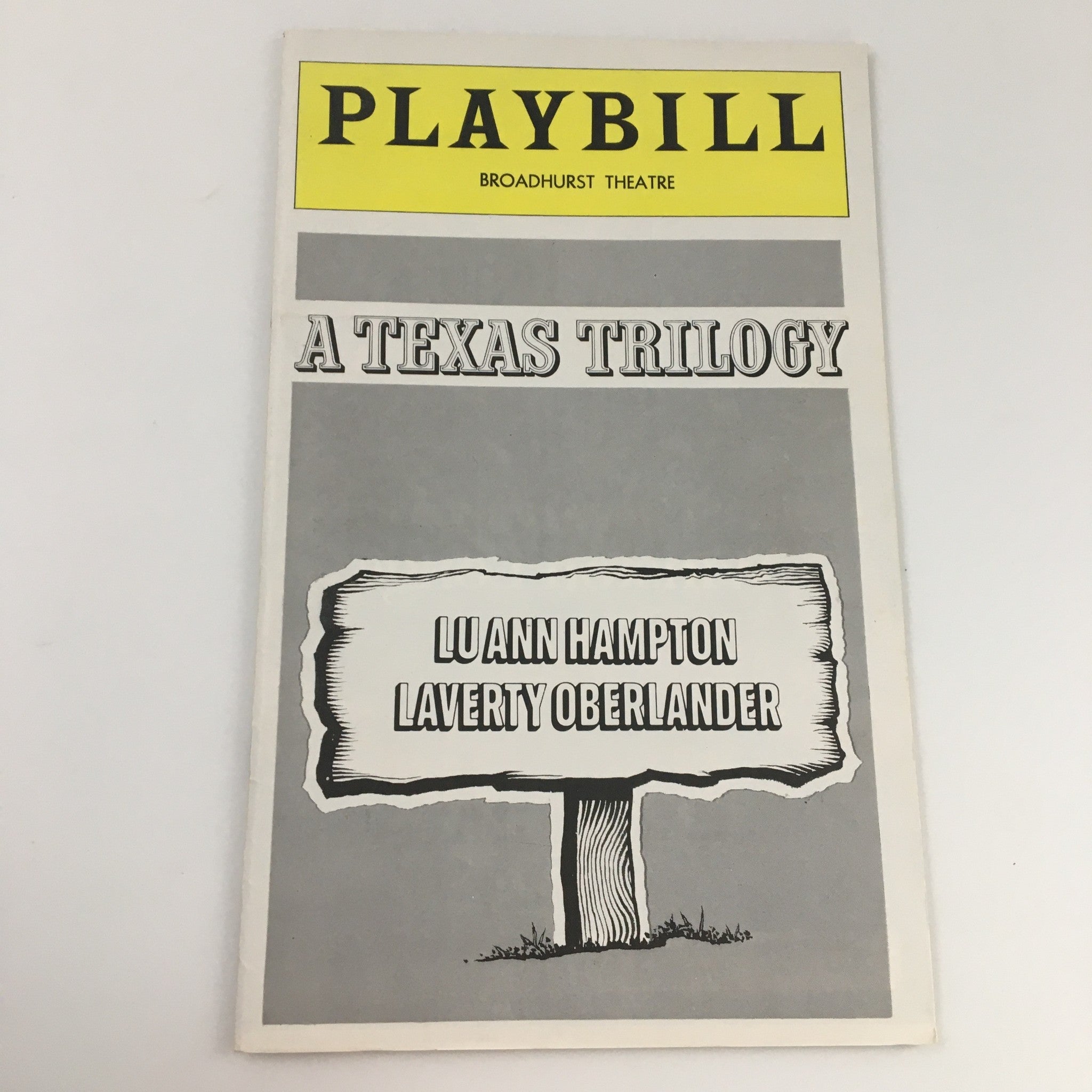 1976 Playbill Broadhurst Theatre 'A Texas Trilogy' Robert Whitehead, Roger S.