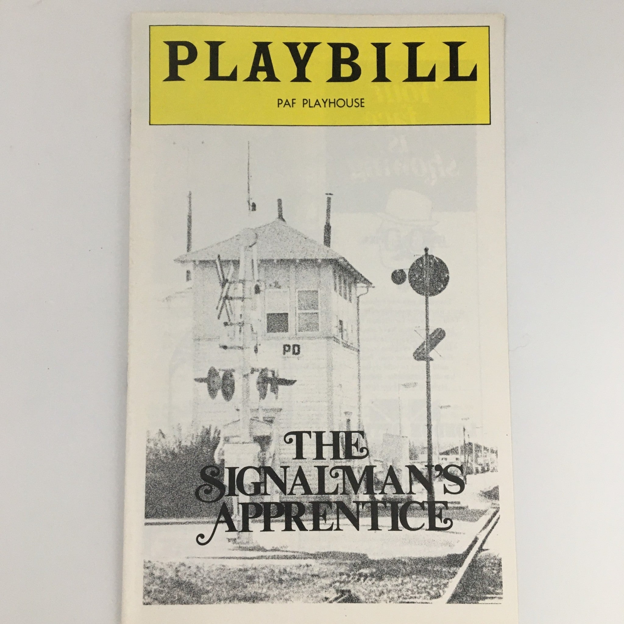 1976 Playbill PAF Playhouse 'The Signalman's Apprentice' Bernard Frawley