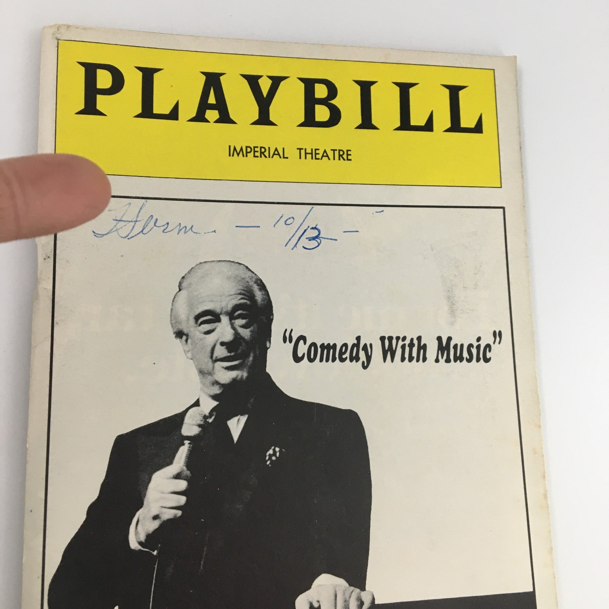 1977 Playbill Imperial Theatre 'Comedy with Music' Victor Borge, Marylyn Mulvey