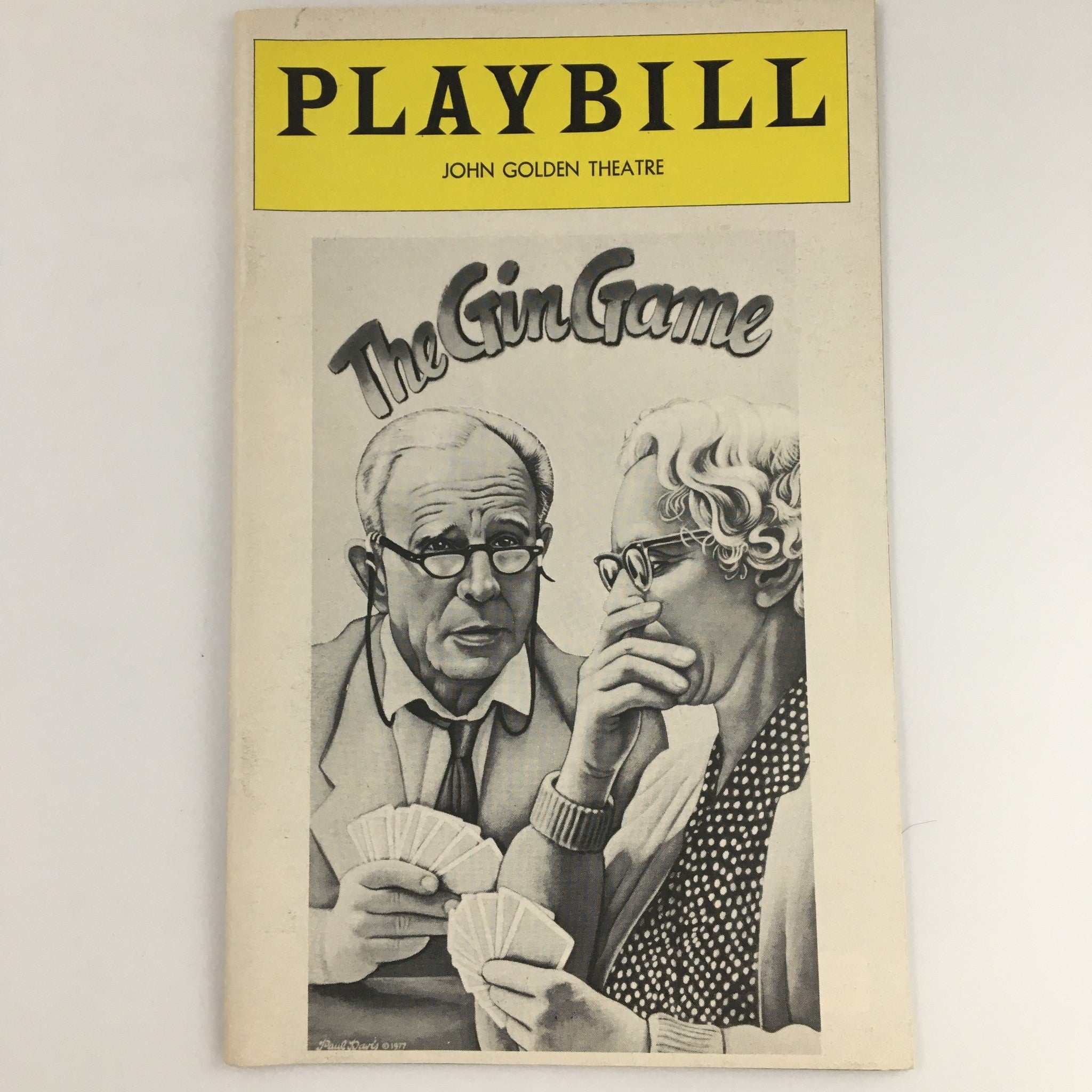 1977 Playbill John Golden Theatre 'The Gin Game' Jessica Tandy, Hume Cronyn