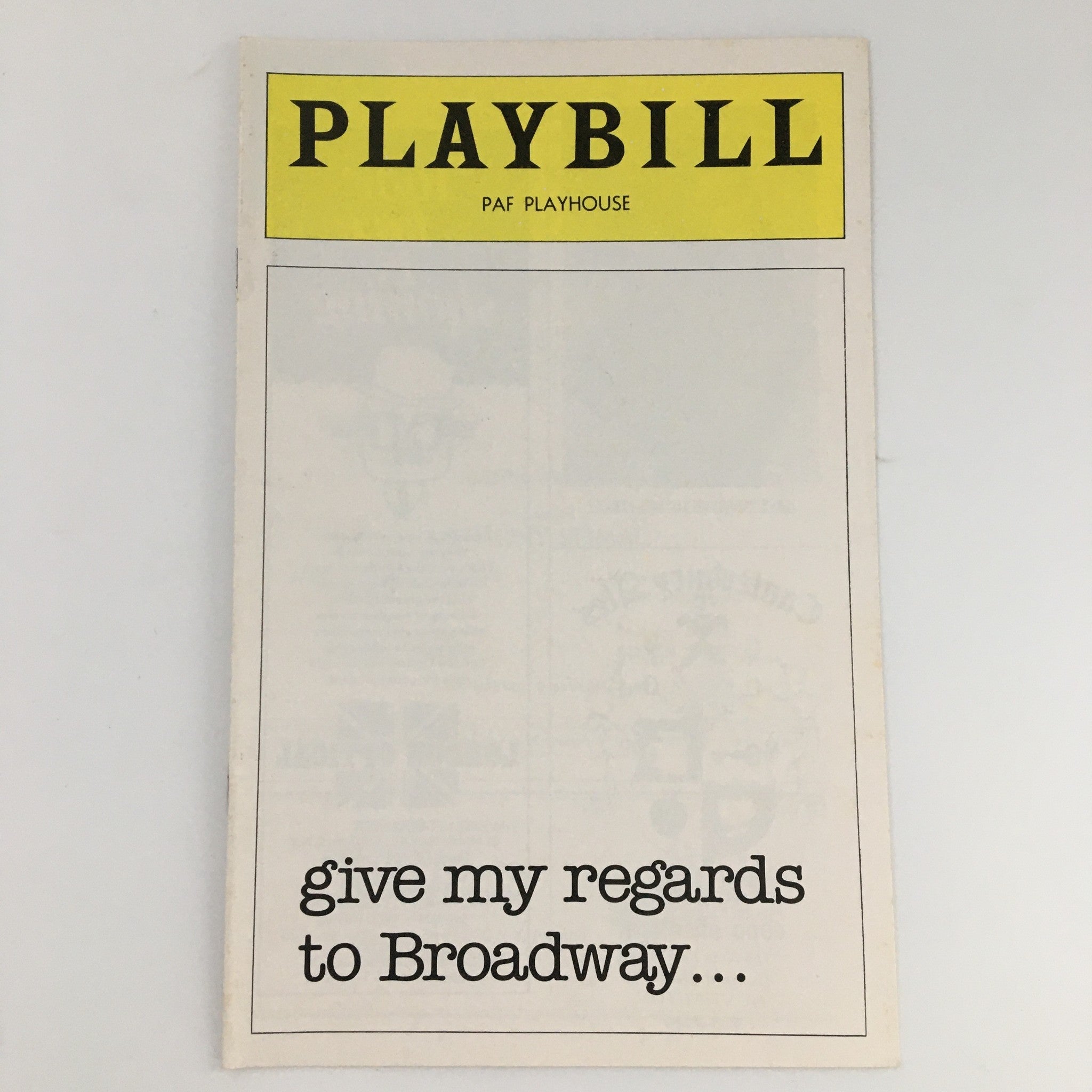 1977 Playbill PAF Playhouse 'Give My Regards To Broadway' David Christmas