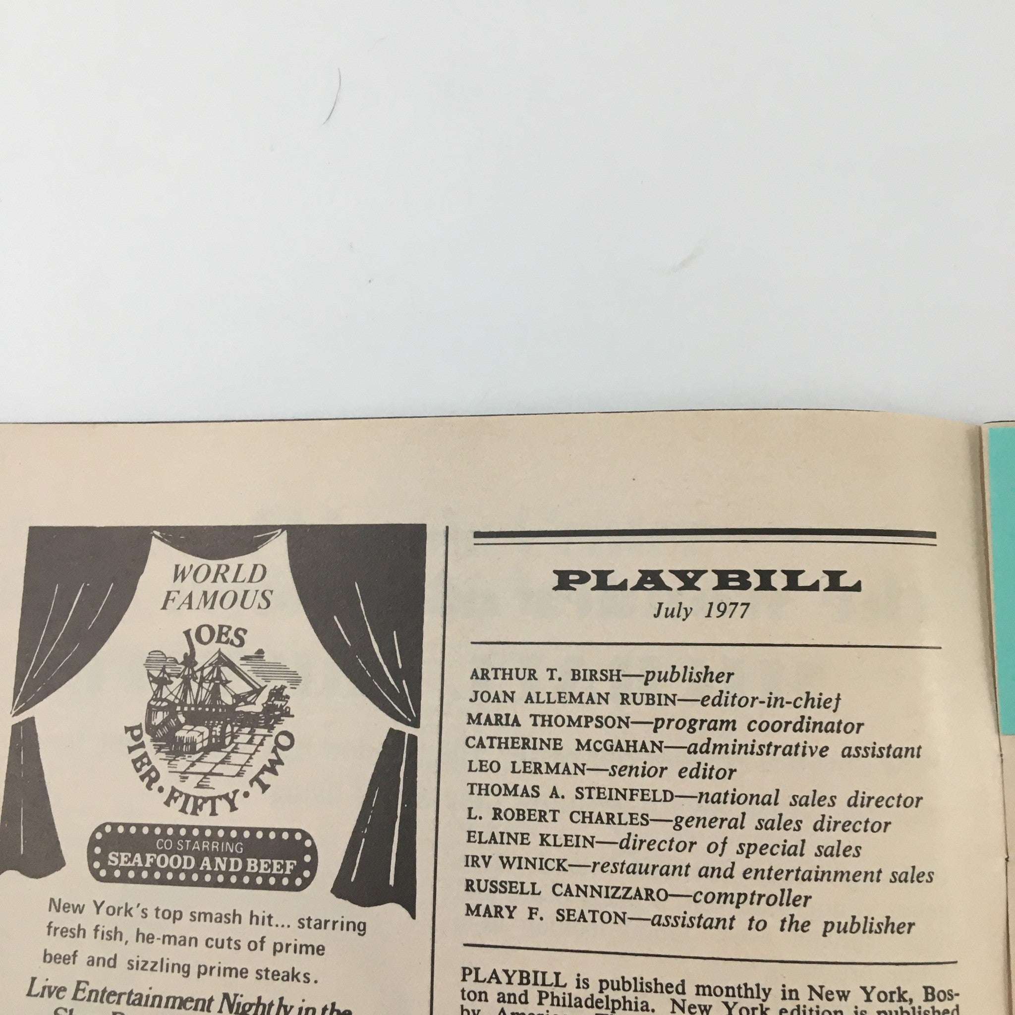 1977 Playbill Vivian Beaumont Theater 'The Cherry Orchard' C.K. Alexanders