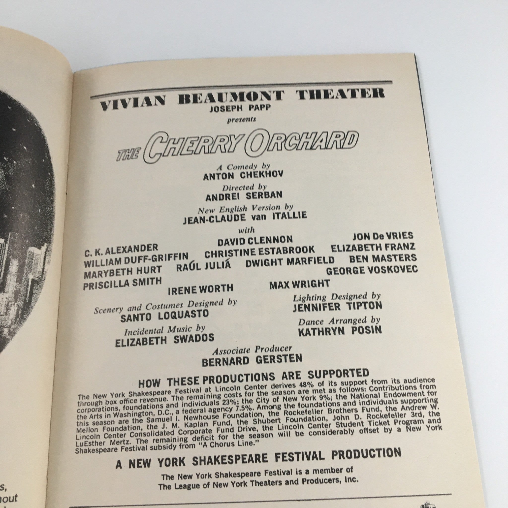 1977 Playbill Vivian Beaumont Theater 'The Cherry Orchard' C.K. Alexanders