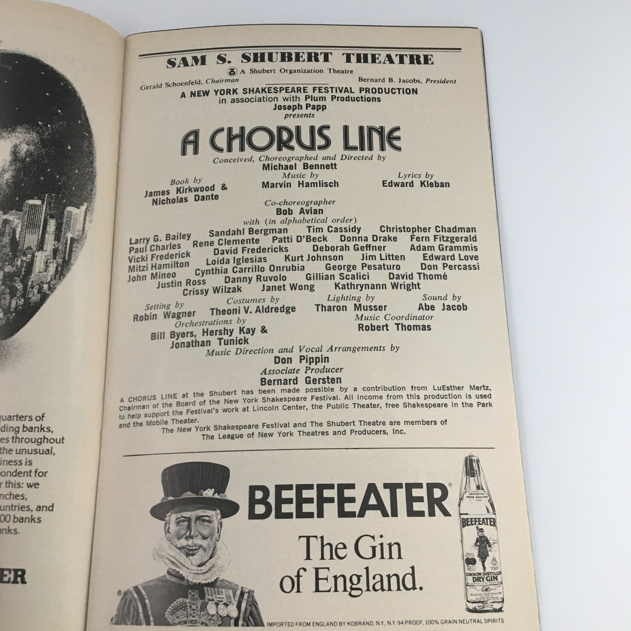 1977 Playbill Shubert Theatre 'A Chorus Line' Paul Charles, Christopher Chadman