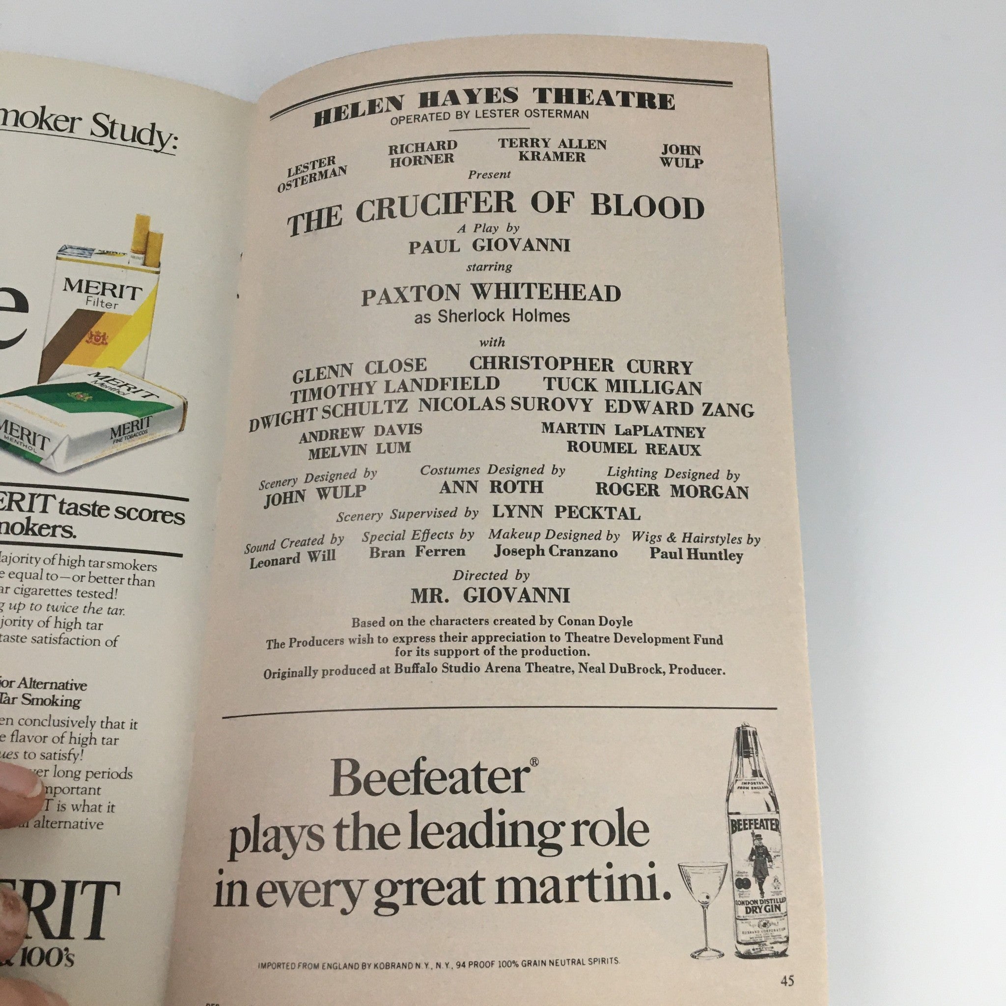 1978 Playbill Helen Hayes Theatre 'The Crucifer of Blood' Lester Osterman