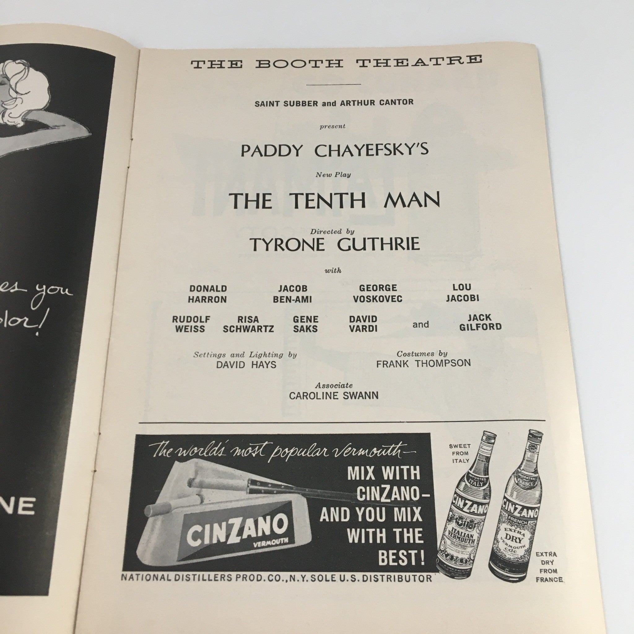 1960 Playbill The Booth Theatre 'The Tenth Man' Donald Harron, Jacob Ben-Ami