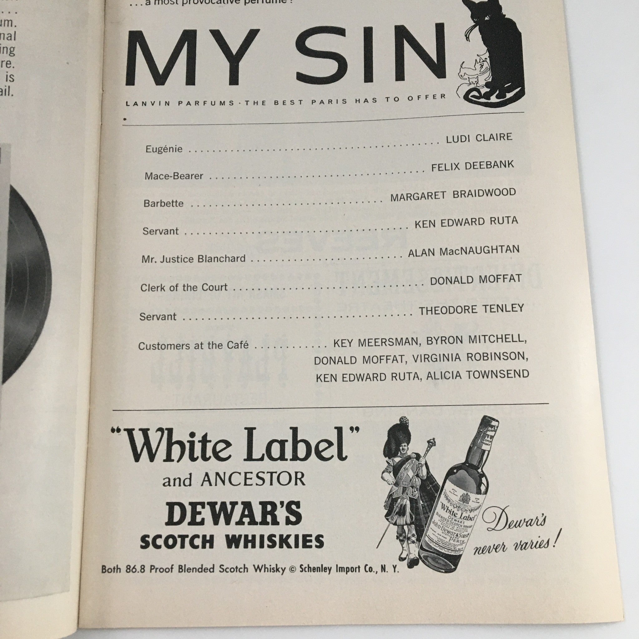 1960 Playbill Helen Hayes Theatre 'Duel of Angels' Vivien Leigh, Mary Ure