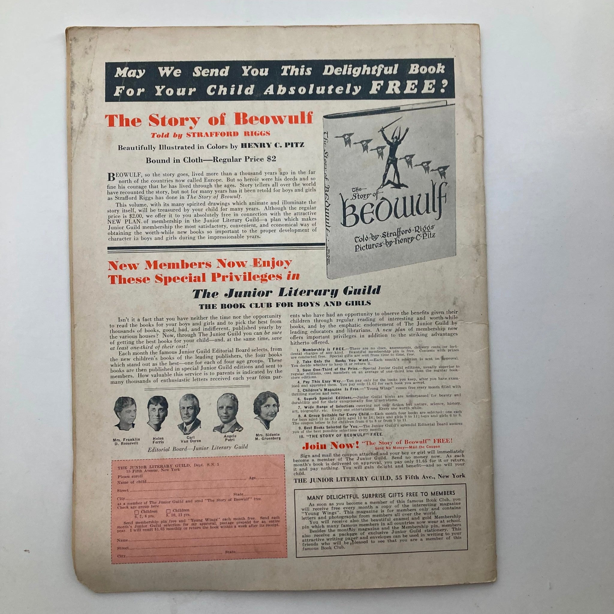 VTG St. Nicholas Magazine May 1934 Mystery at Craycroft No Label