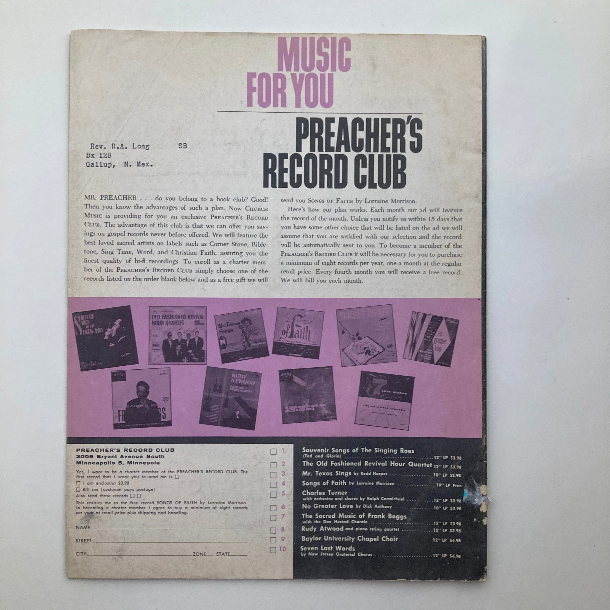 VTG The Preacher's Sermon Builder Magazine March 1959 Merv Rosell Cover