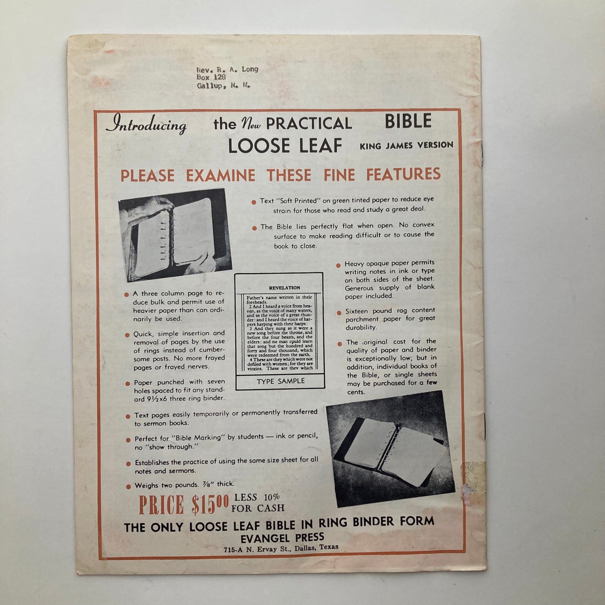 VTG The Preacher's Sermon Builder Magazine August 1958 Ward B. Chandler