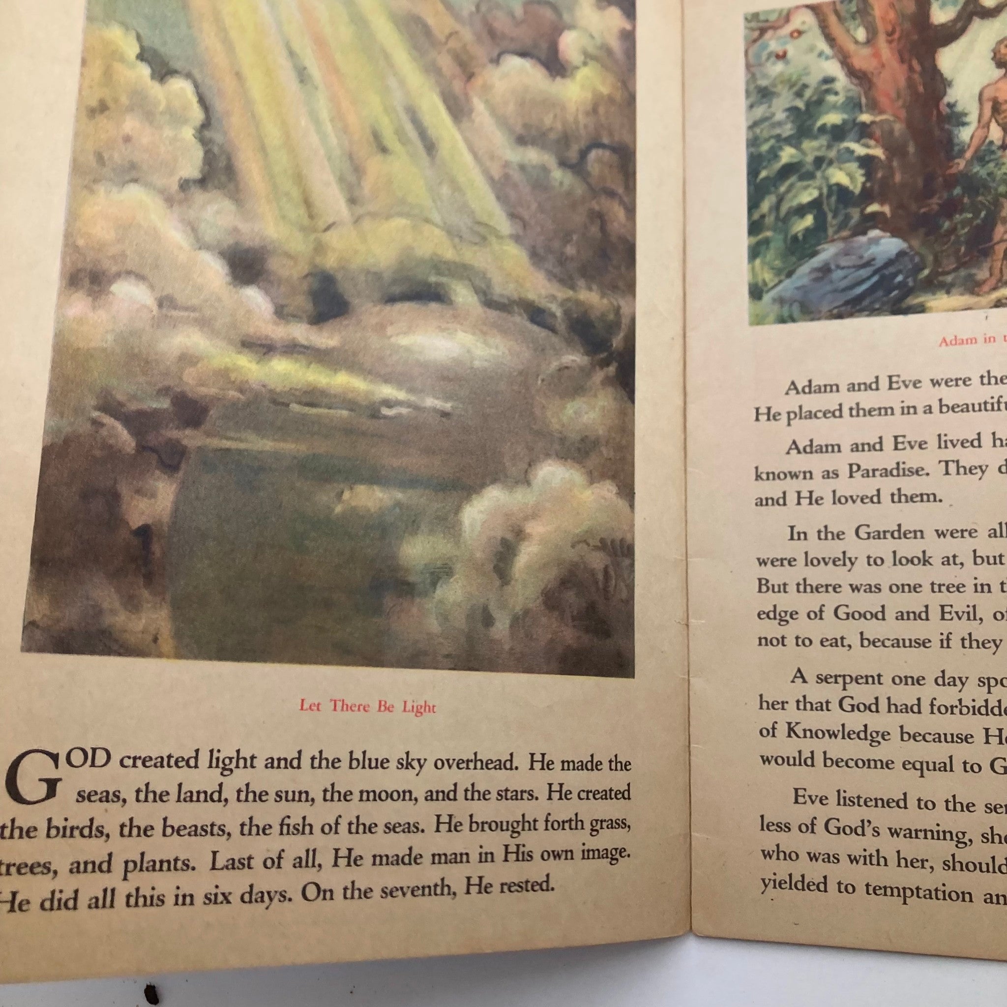 VTG 1942 In The Beginning Let There Be Light Bible Stories Book