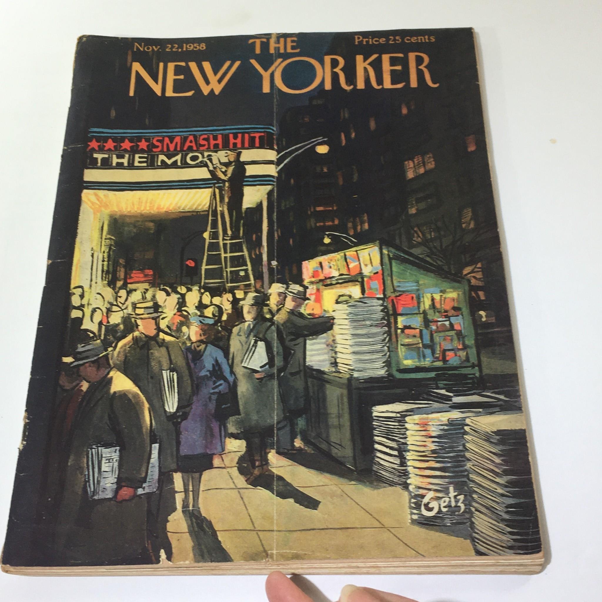 The New Yorker: November 22 1958 Full Magazine/Cover Arthur Getz Theatre