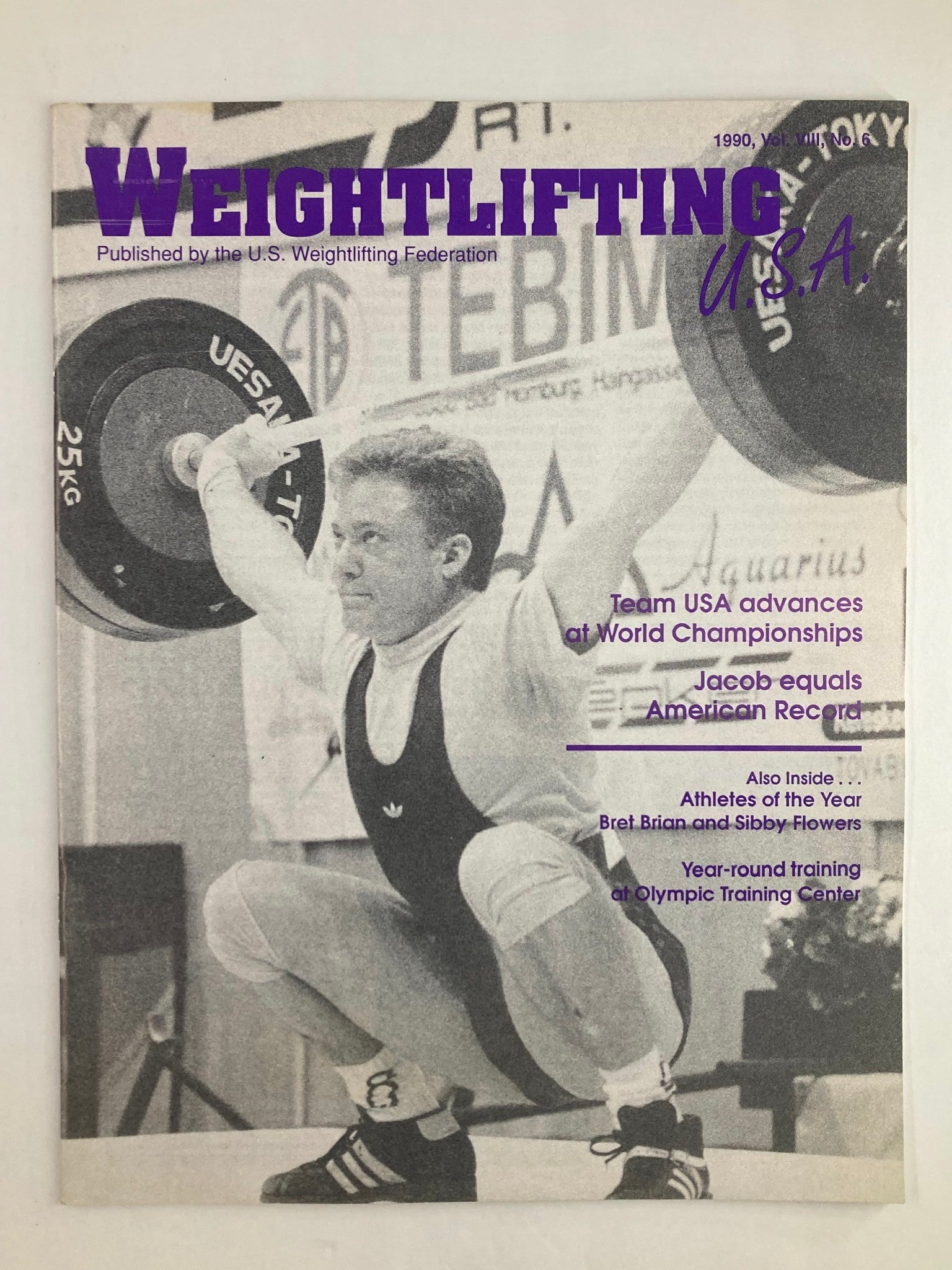 VTG Weightlifting USA Magazine Vol 8 #6 1990 Bret Brian and Sibby Flowers