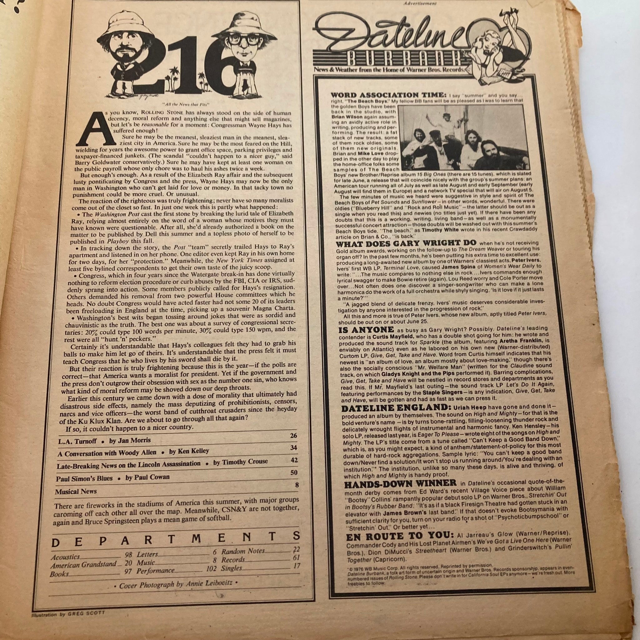 VTG Rolling Stone Magazine July 1 1976 Issue 216 Paul Simon Urban Melancholy