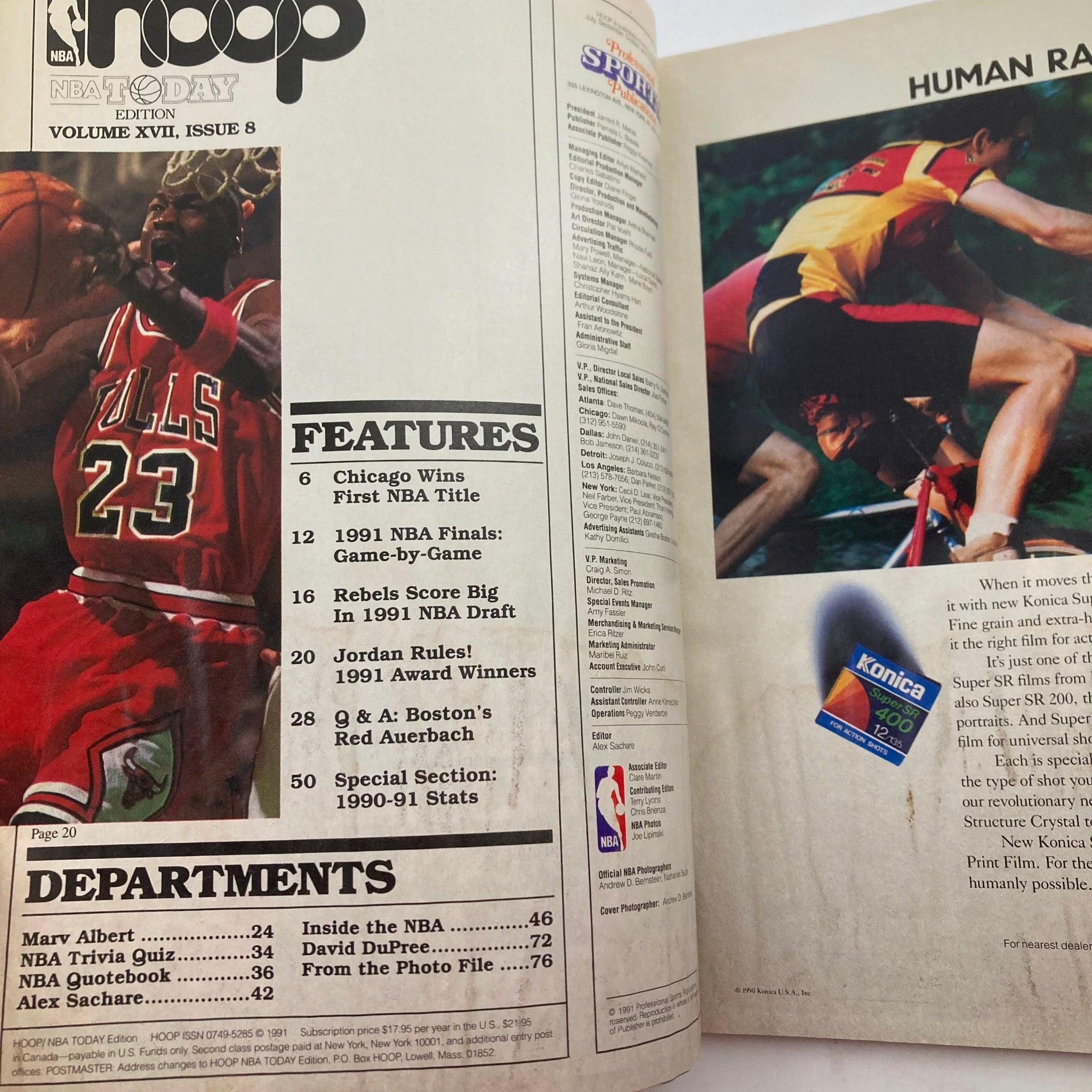 Hoop / NBA Today Ed. Magazine Summer 1991 Vol 17 No. 9 Michael Jordan