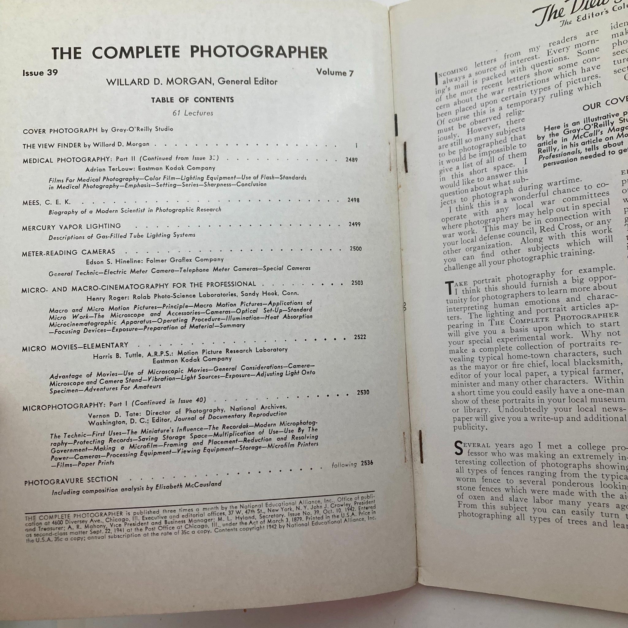 The Complete Photographer Magazine October 10 1942 Micro and Macro No Label