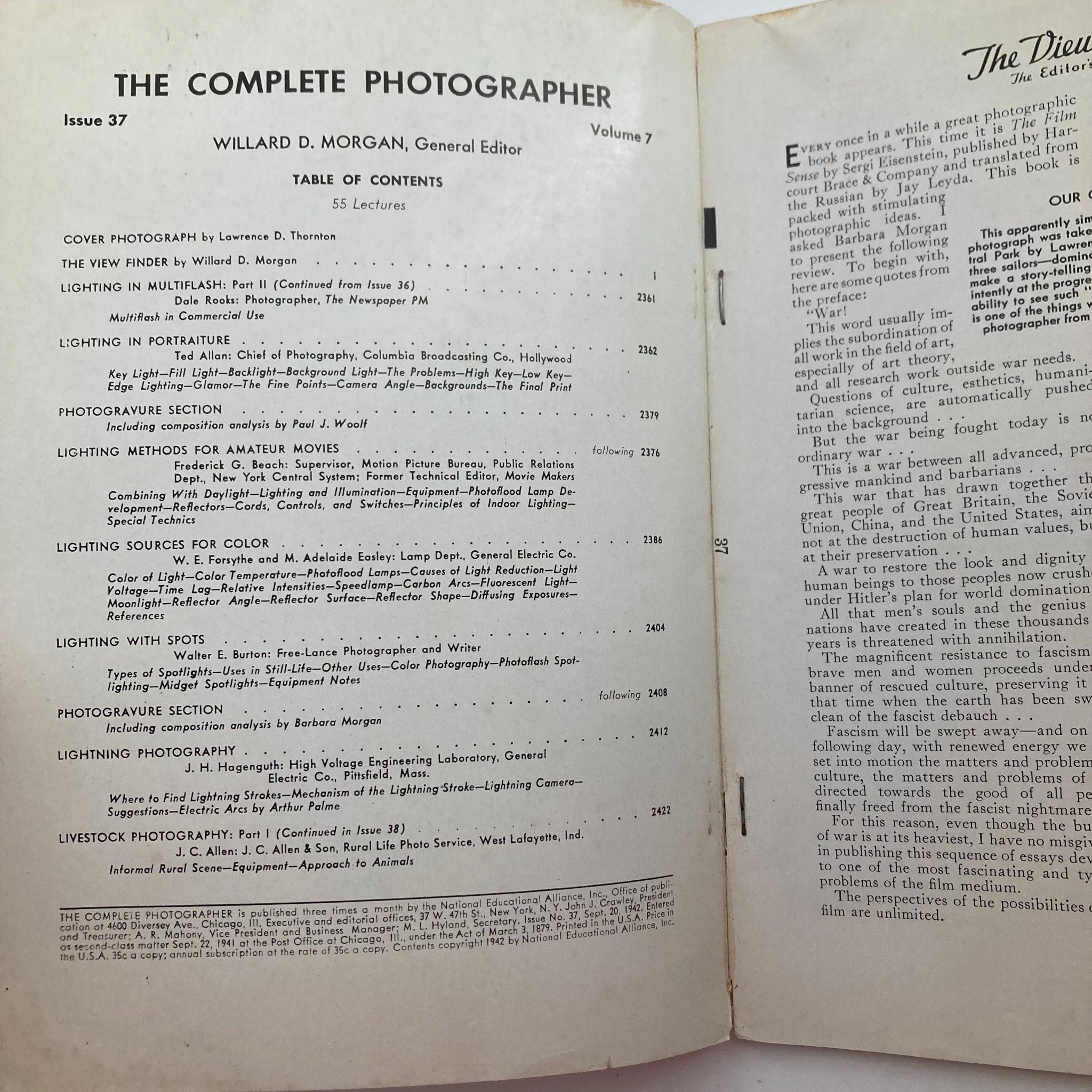 The Complete Photographer Magazine September 20 1942 Lightning Sources No Label