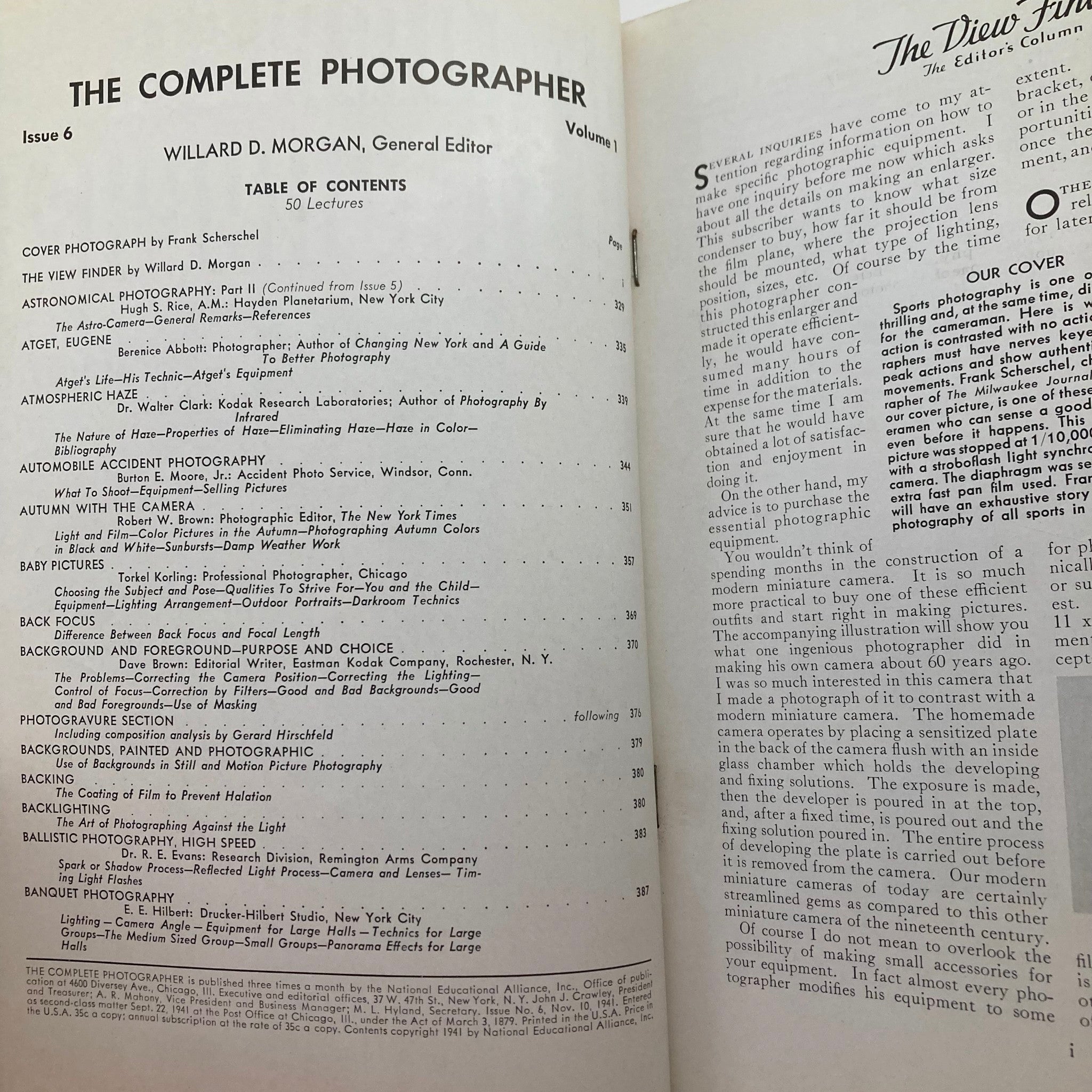 The Complete Photographer Magazine November 10 1941 Eugene Atget No Label